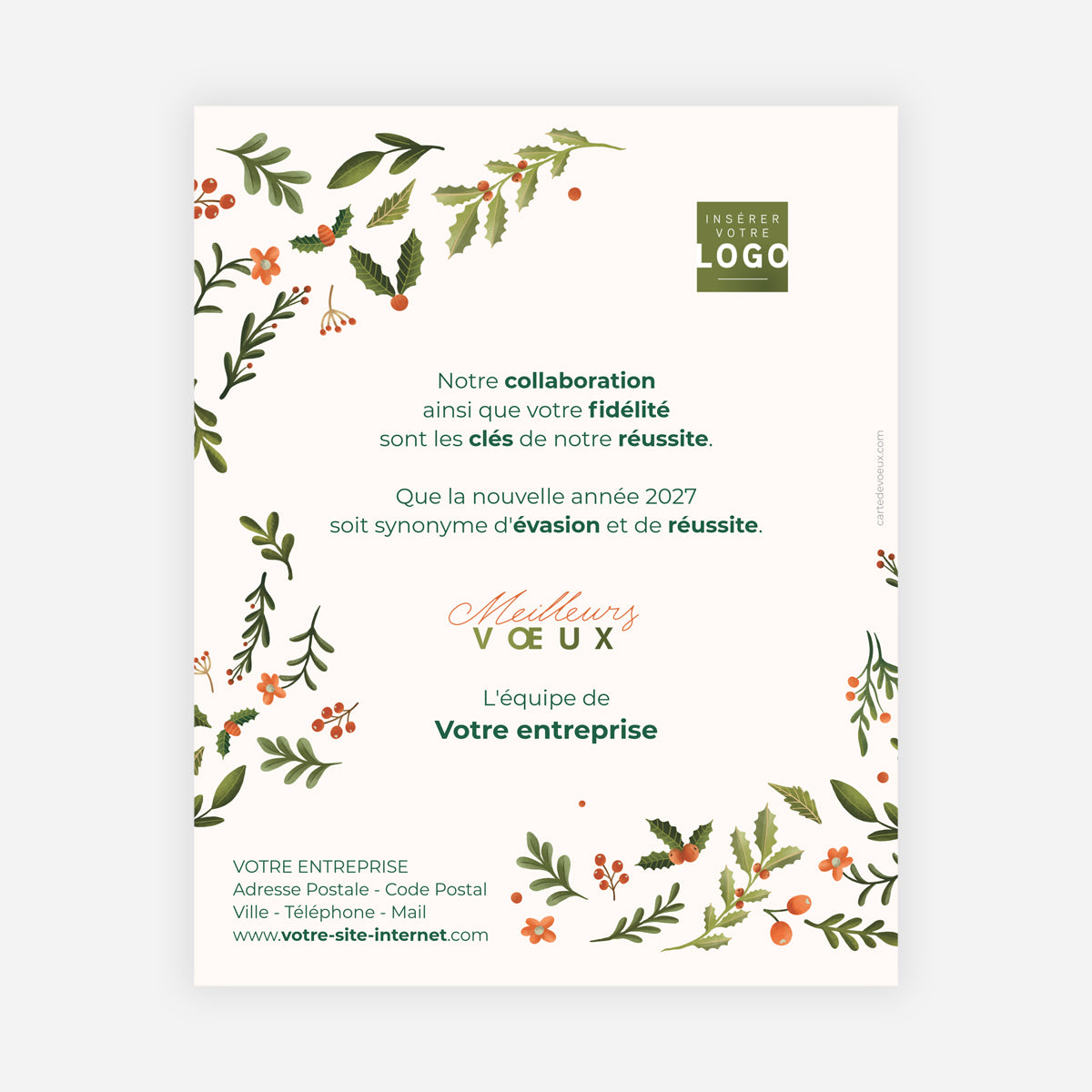 Houx | Vœux professionnels • Carte virtuelle • eCard Image photo N° 1