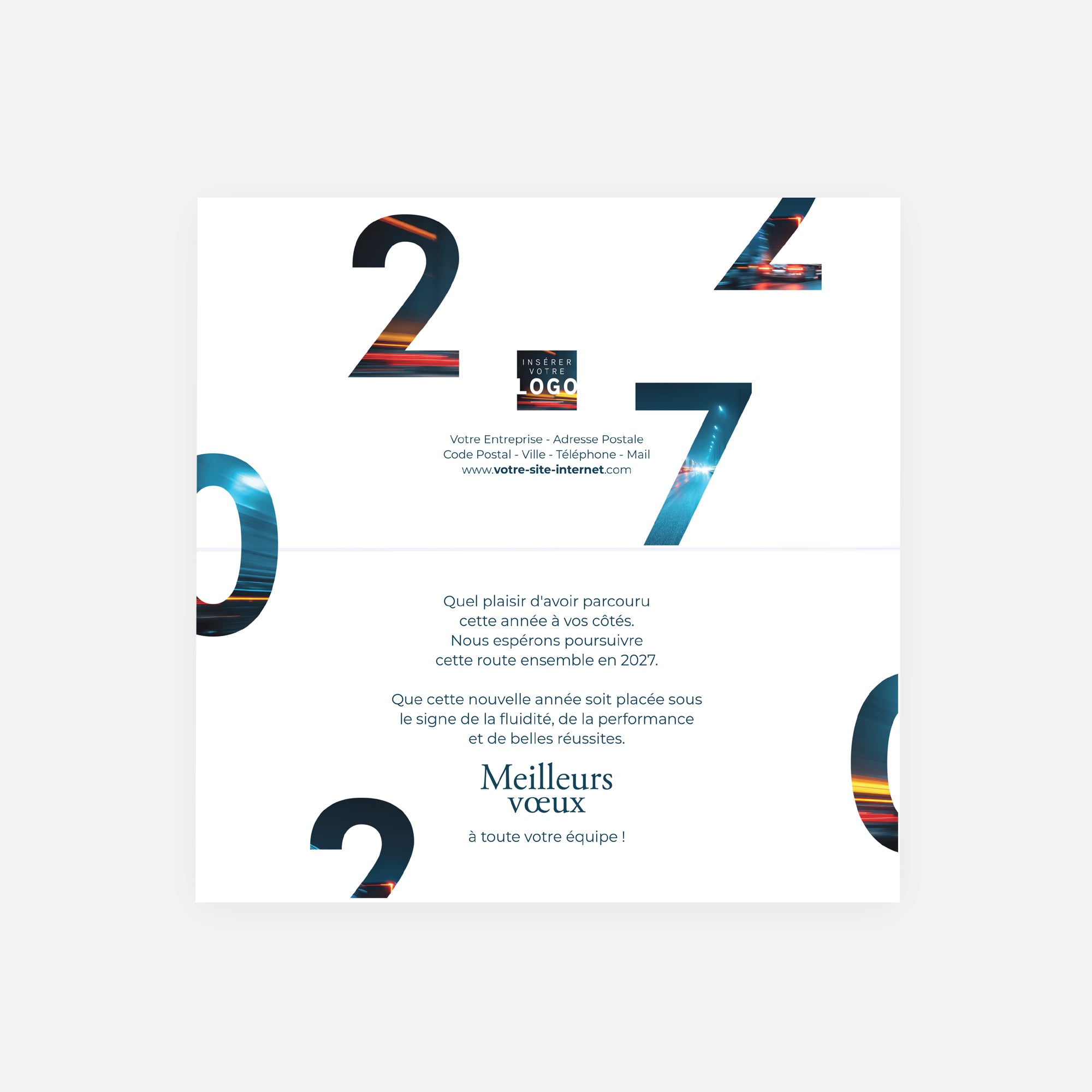 Destination Avenir | Vœux professionnels • Carte de voeux • Rectangle double photo N° 2