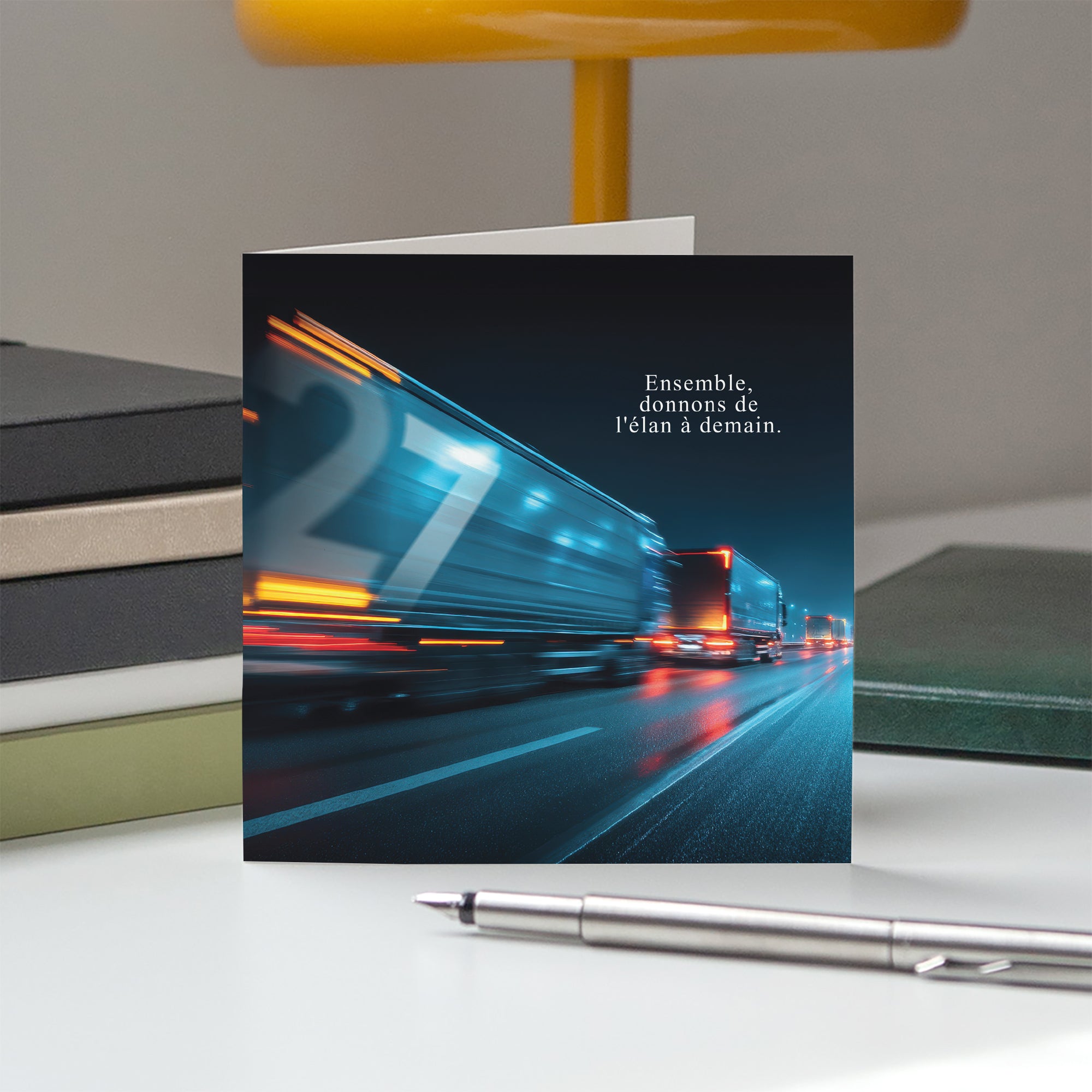 Destination Avenir | Vœux professionnels • Carte de voeux • Carré double photo N° 5