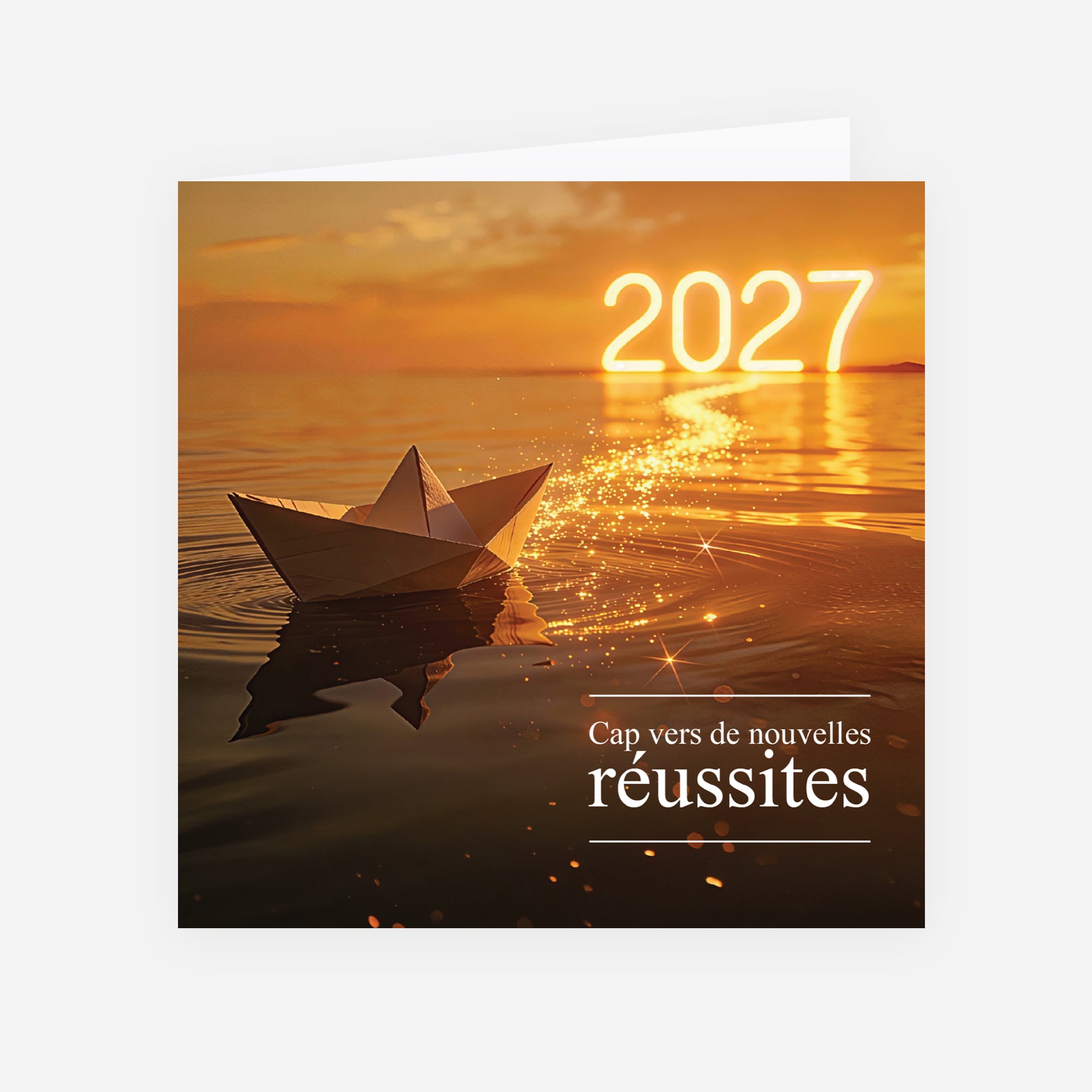 Cap sur la Réussite | Vœux professionnels • Carte de voeux • Carrée pliable photo N° 1