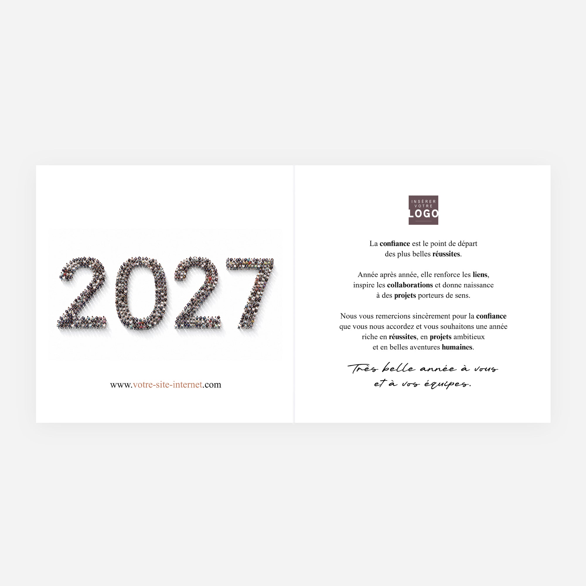 Au Cœur de la Confiance | Vœux professionnels • Carte de voeux • Carrée pliable photo N° 2