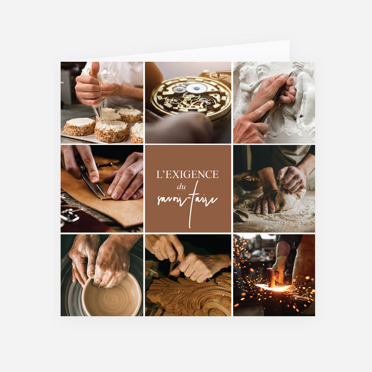 Les Mains de l’Artisanat | Vœux professionnels • Carte de voeux • Carrée pliable photo N° 1