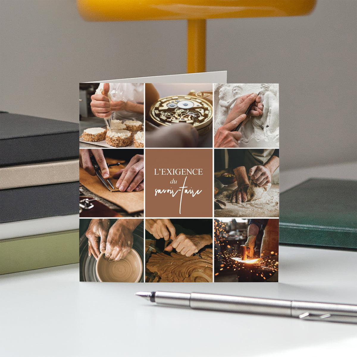 Les Mains de l’Artisanat | Vœux professionnels • Carte de voeux • Carrée pliable photo N° 5