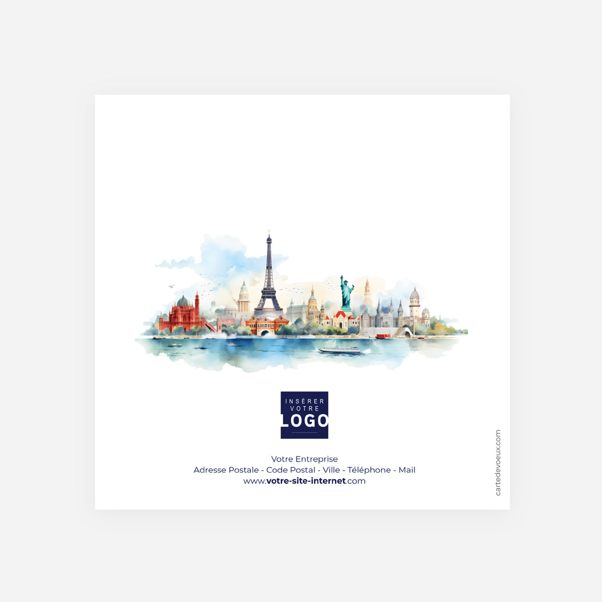 Destination Tourisme | Vœux professionnels • Carte de voeux • Carrée pliable photo N° 3