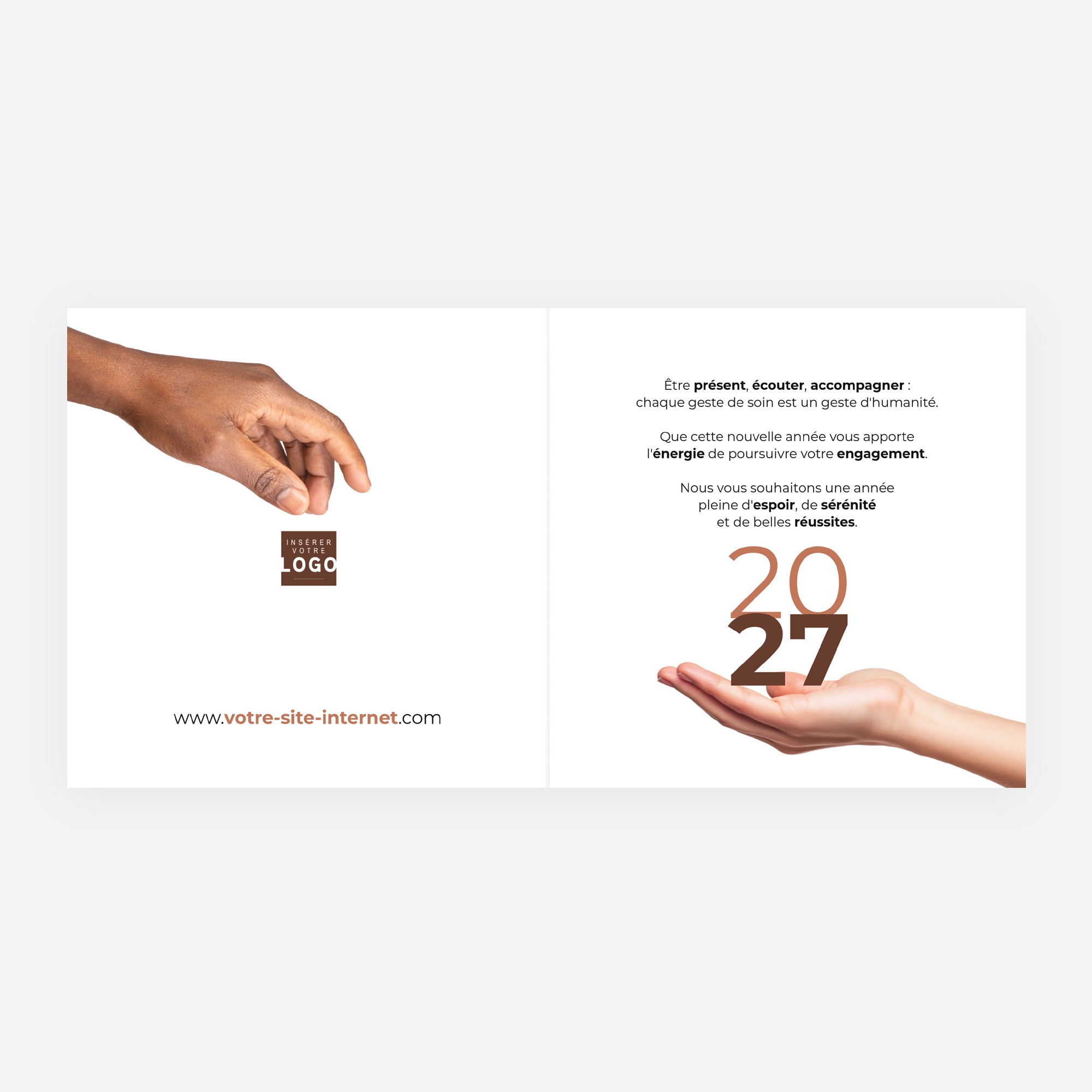 Au Cœur de l'Humain | Vœux professionnels • Carte de voeux • Carrée pliable photo N° 2
