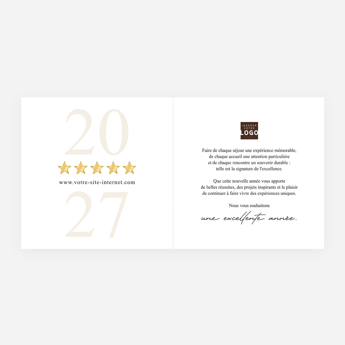 La Signature de l'Excellence | Vœux professionnels • Carte de voeux • Carrée pliable photo N° 2