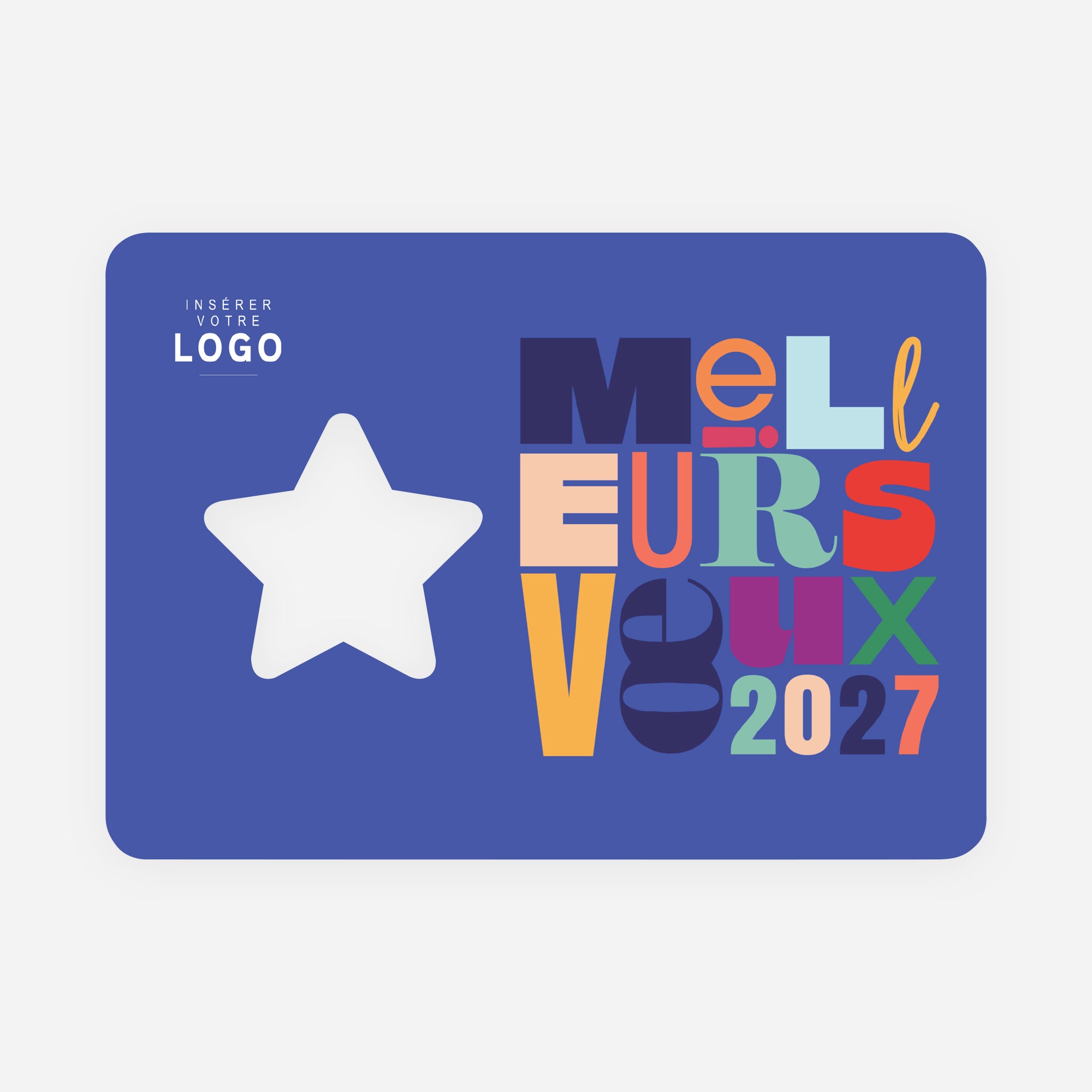 Vœux en Couleurs | Vœux professionnels • Carte de voeux • Étoile découpée photo N° 1