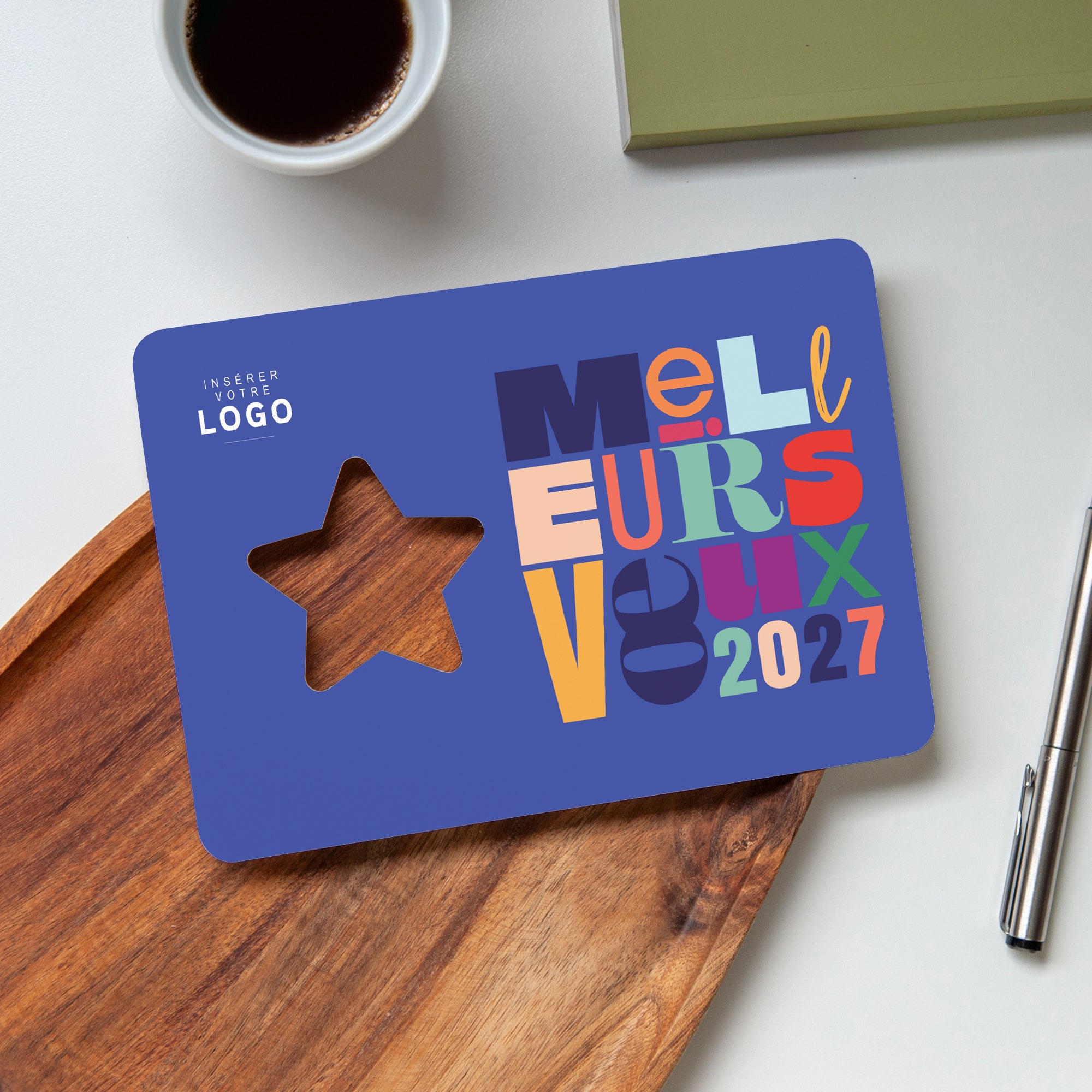 Vœux en Couleurs | Vœux professionnels • Carte de voeux • Étoile découpée photo N° 4