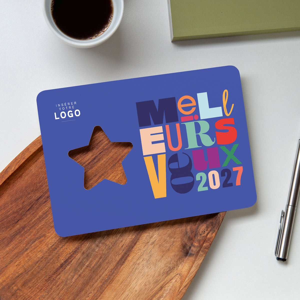 Vœux en Couleurs | Vœux professionnels • Carte de voeux • Étoile découpée photo N° 4
