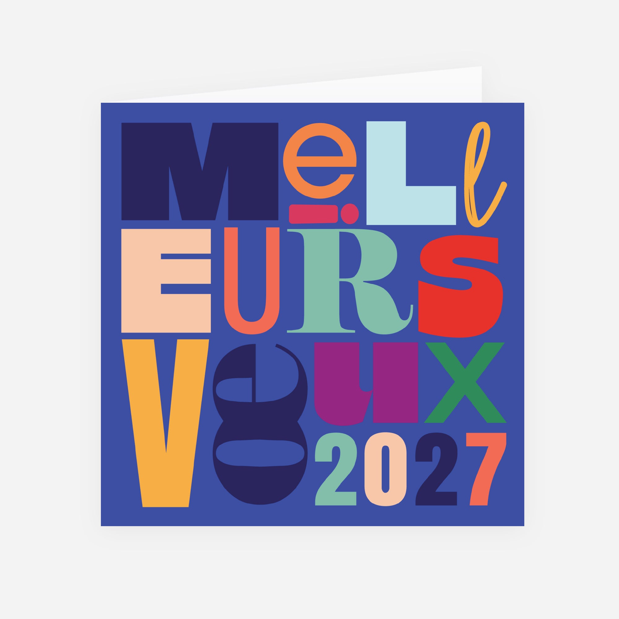 Vœux en Couleurs | Vœux professionnels • Carte de voeux • Carrée pliable photo N° 1