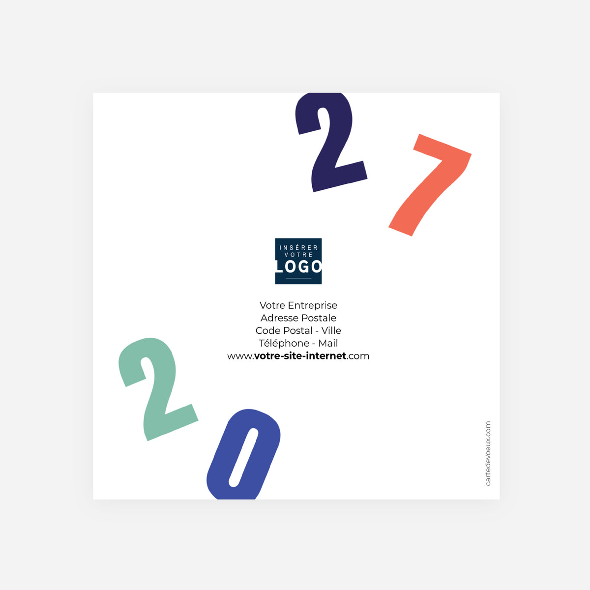 Vœux en Couleurs | Vœux professionnels • Carte de voeux • Carrée pliable photo N° 3
