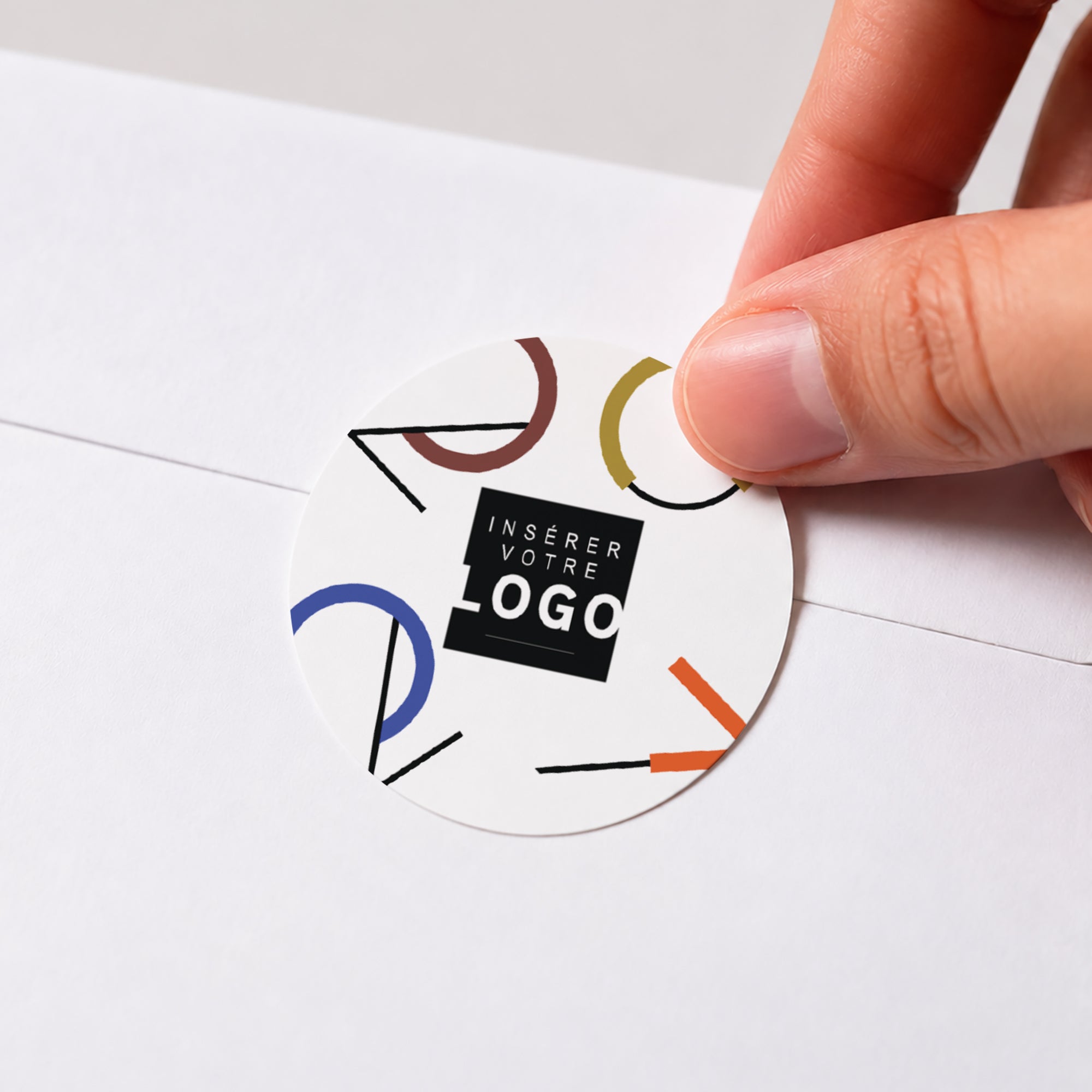 Géométrie des Vœux | Vœux professionnels • Sticker • Rond photo N° 1