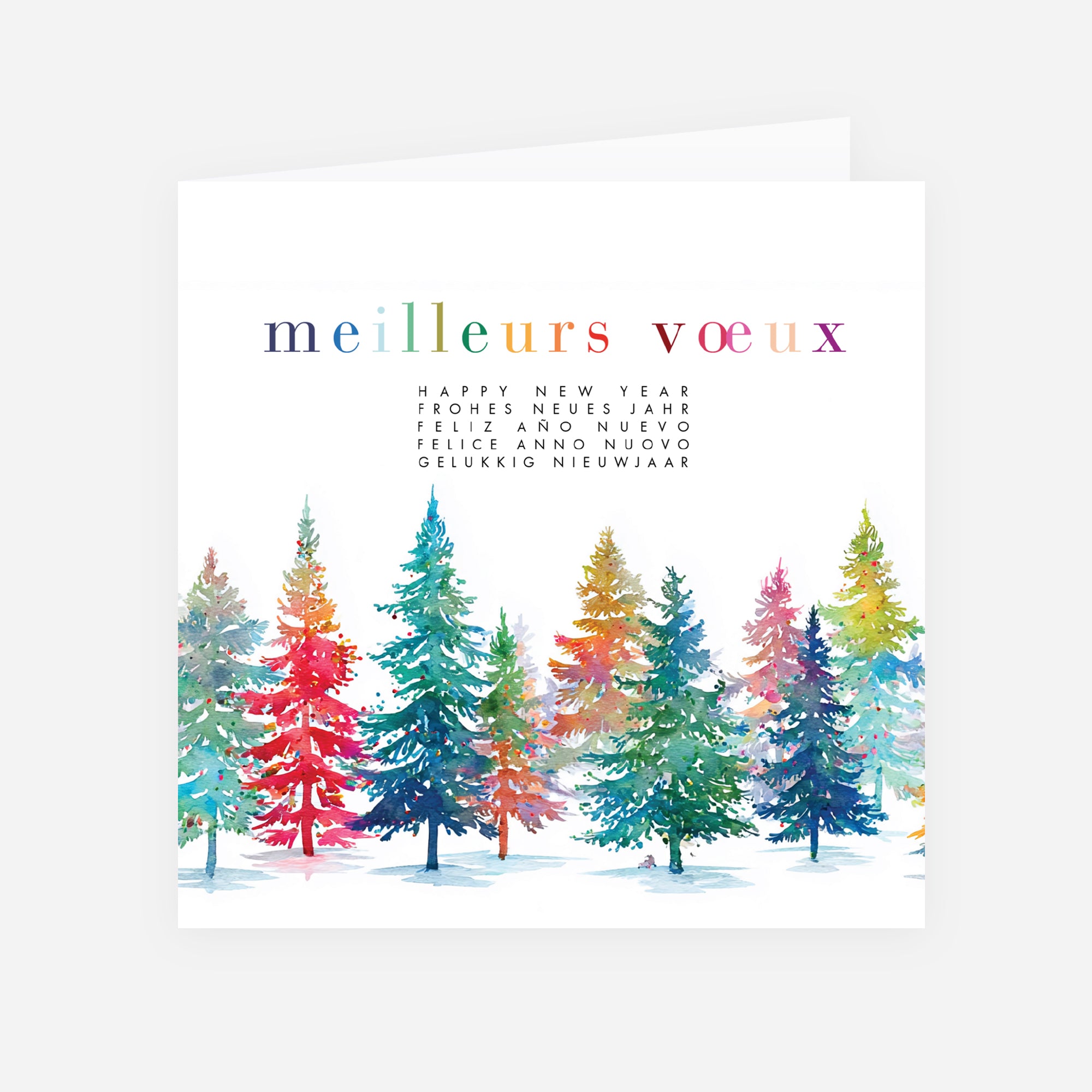 Éclats de Forêt | Vœux professionnels • Carte de voeux • Carrée pliable photo N° 1