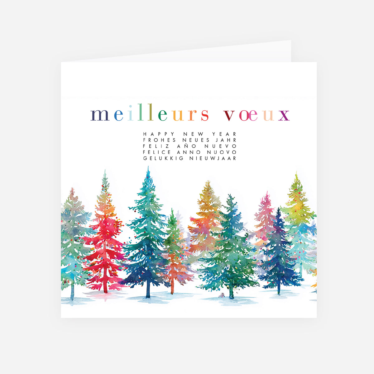 Éclats de Forêt | Vœux professionnels • Carte de voeux • Carrée pliable photo N° 1