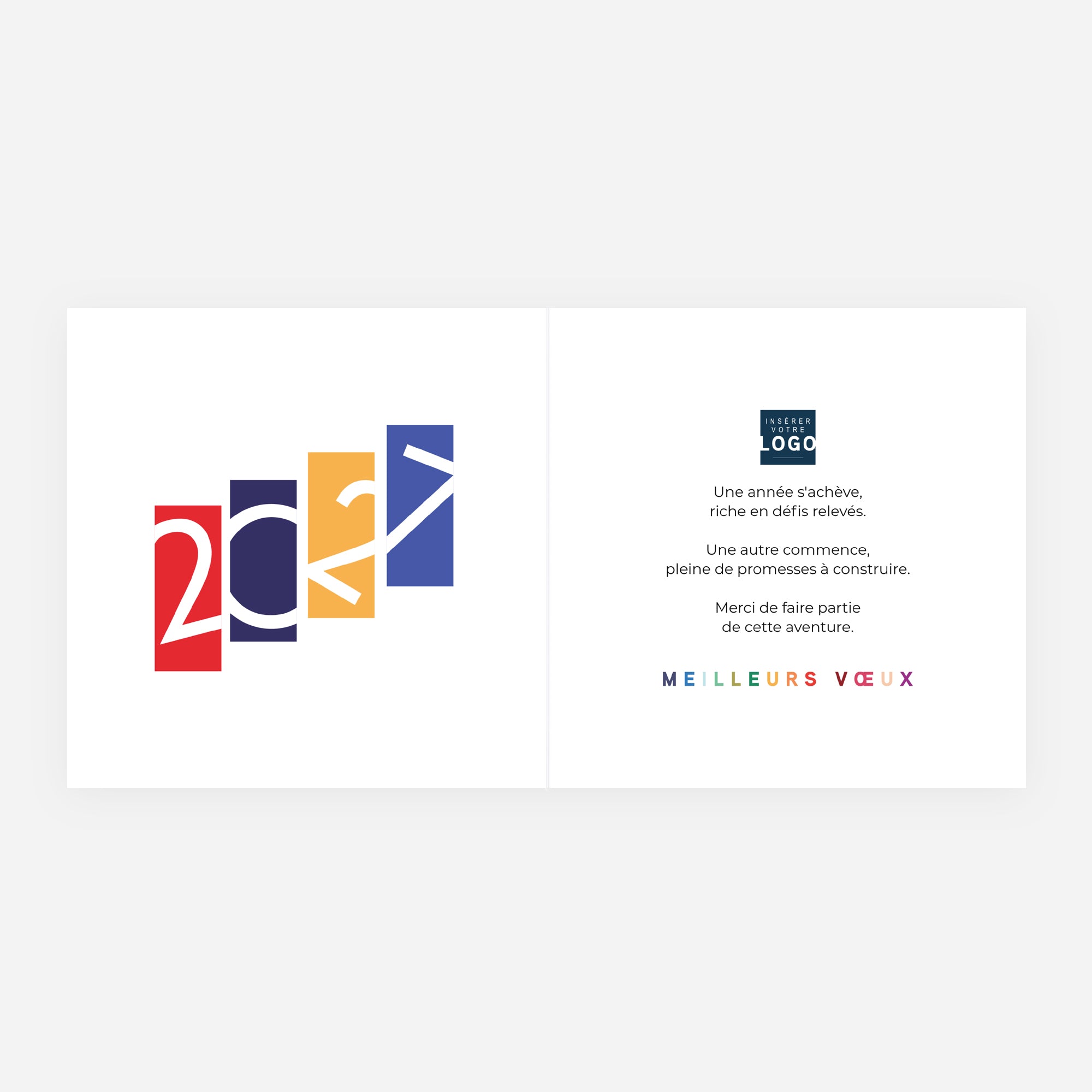 Vœux Sans Frontières | Vœux professionnels • Carte de voeux • Carrée pliable photo N° 2