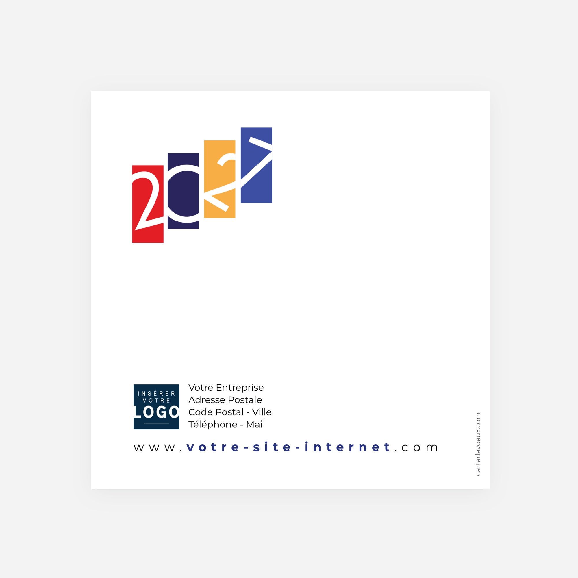 Vœux Sans Frontières | Vœux professionnels • Carte de voeux • Carrée pliable photo N° 3