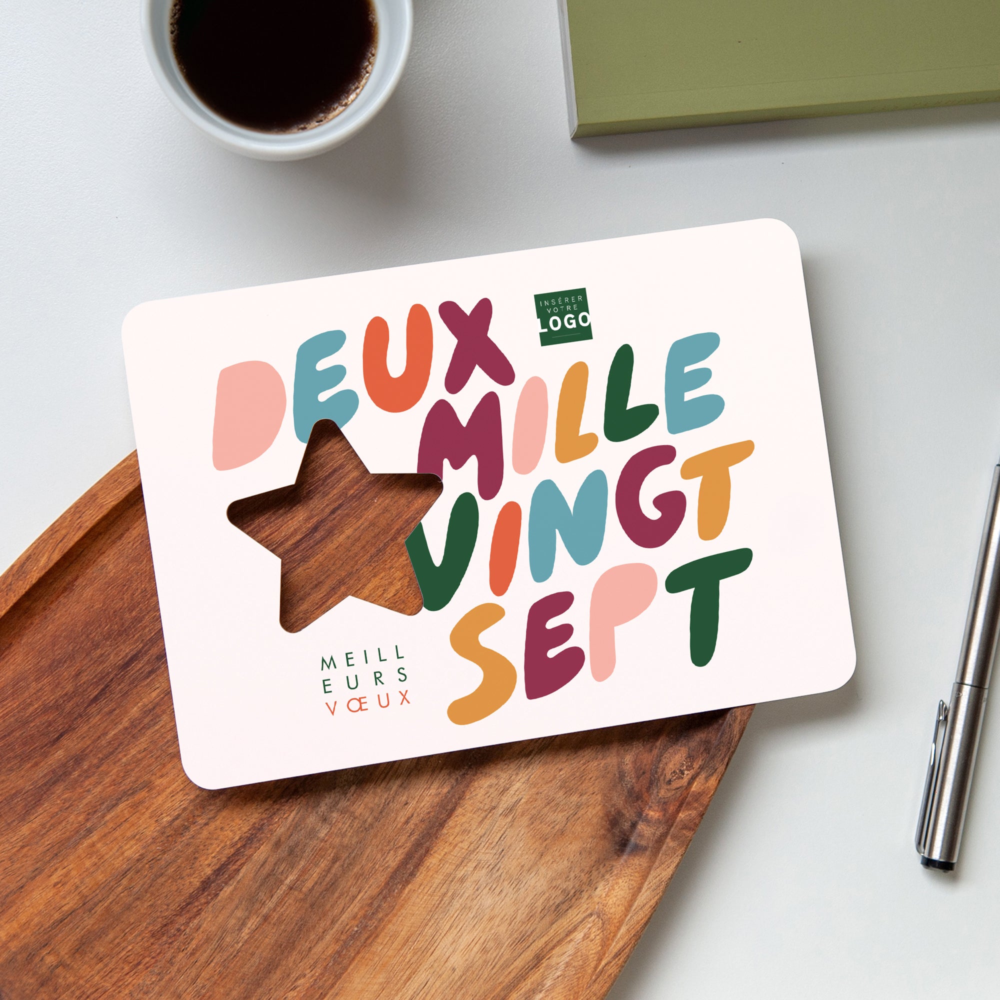 Haut en couleur | Vœux professionnels • Carte de voeux • Étoile découpée photo N° 4