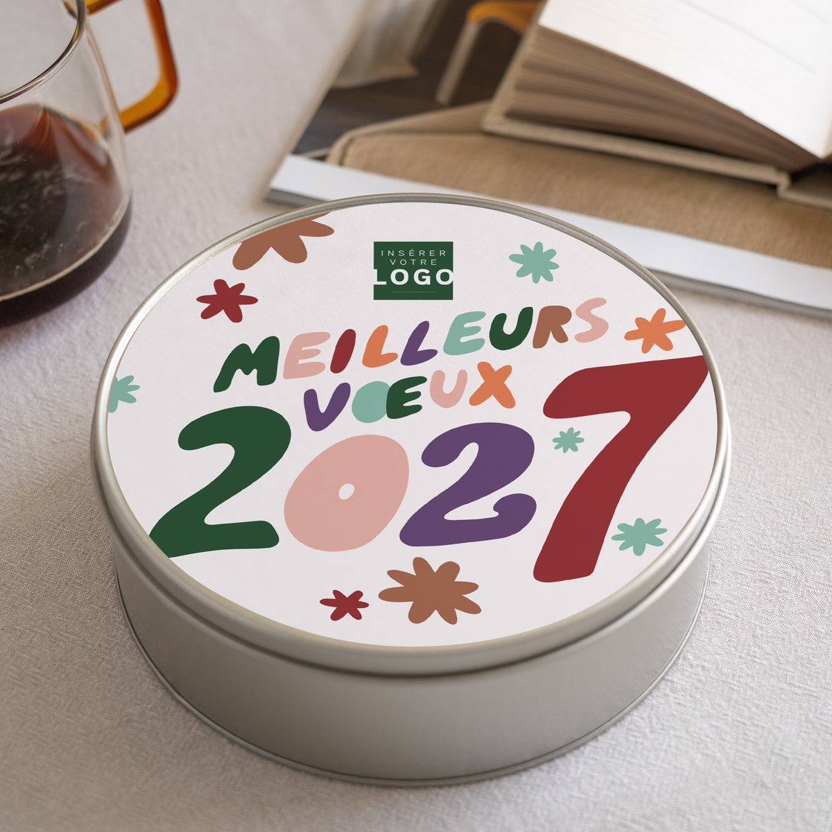 Vœux en Grand | Cadeau entreprise • Boite métallique • Ronde photo N° 2