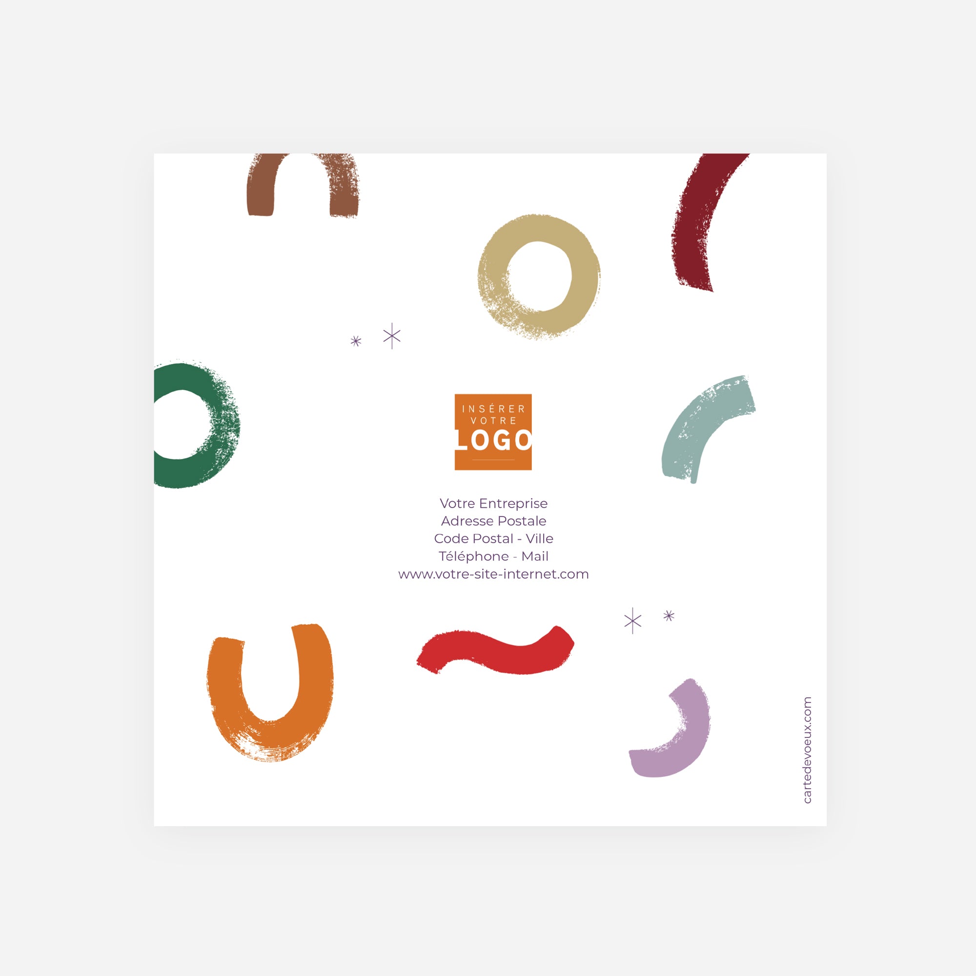 Colorful Year | Vœux professionnels • Carte de voeux • Carrée pliable photo N° 3