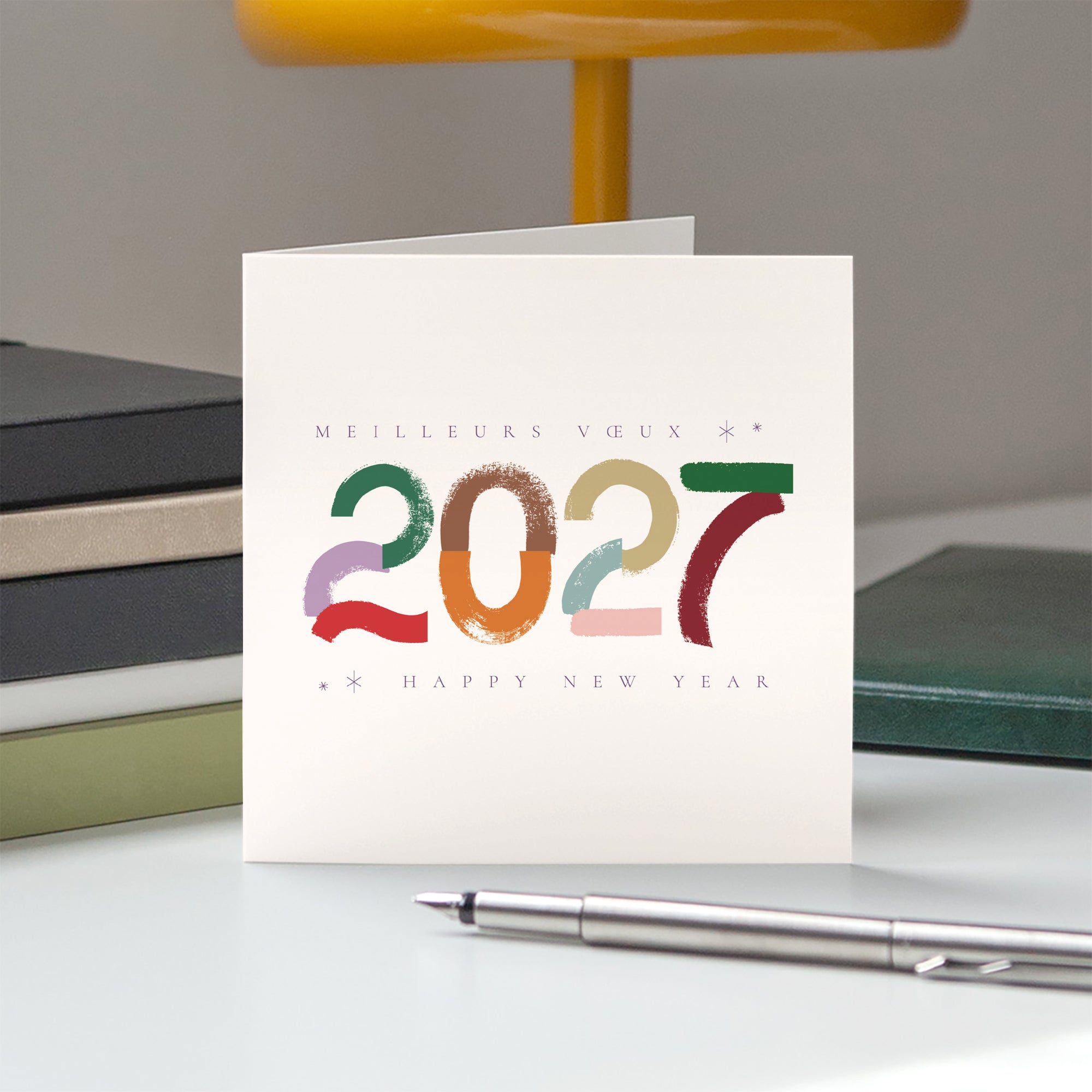 Colorful Year | Vœux professionnels • Carte de voeux • Carrée pliable photo N° 5