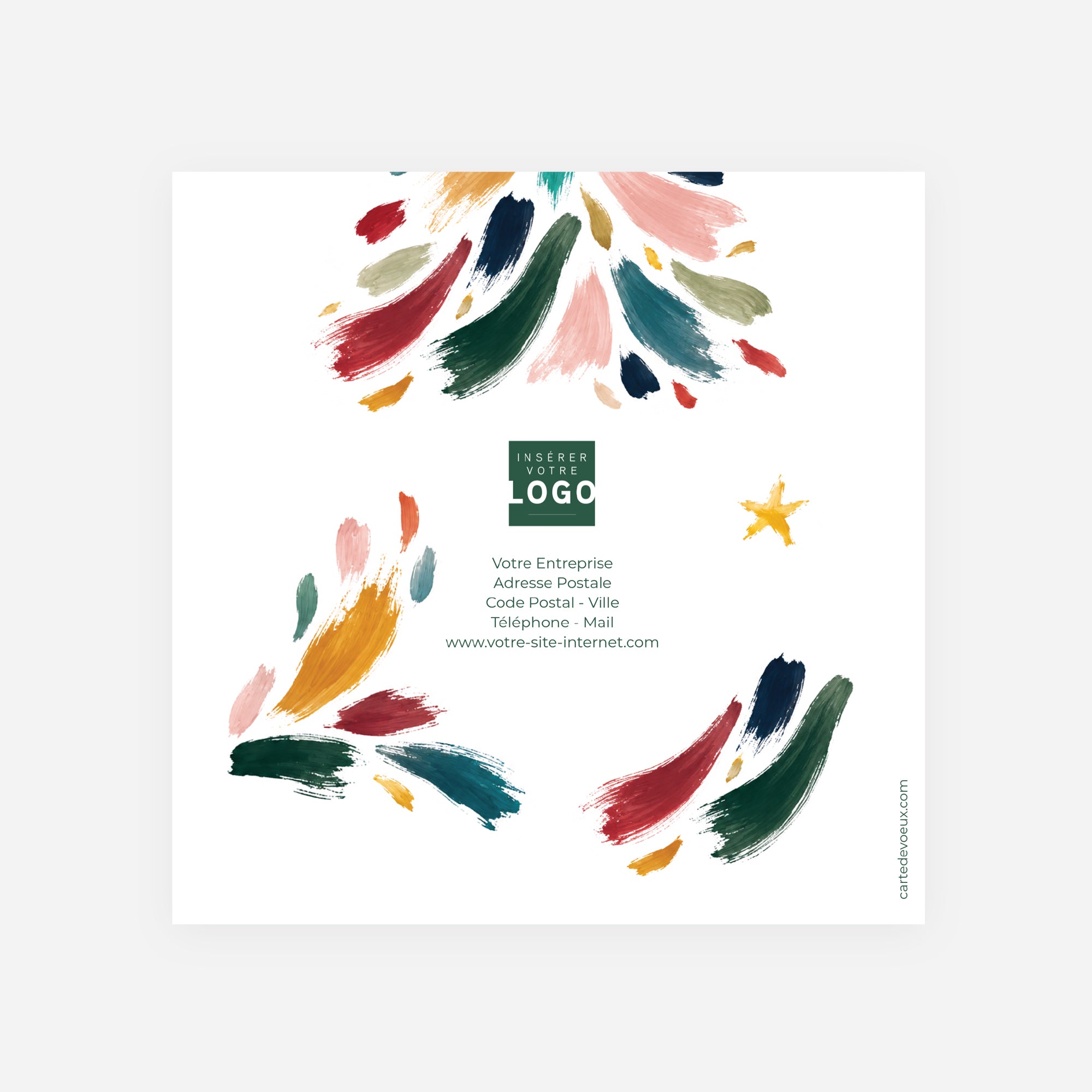 Touches de Noël | Vœux professionnels • Carte de voeux • Carrée pliable photo N° 3