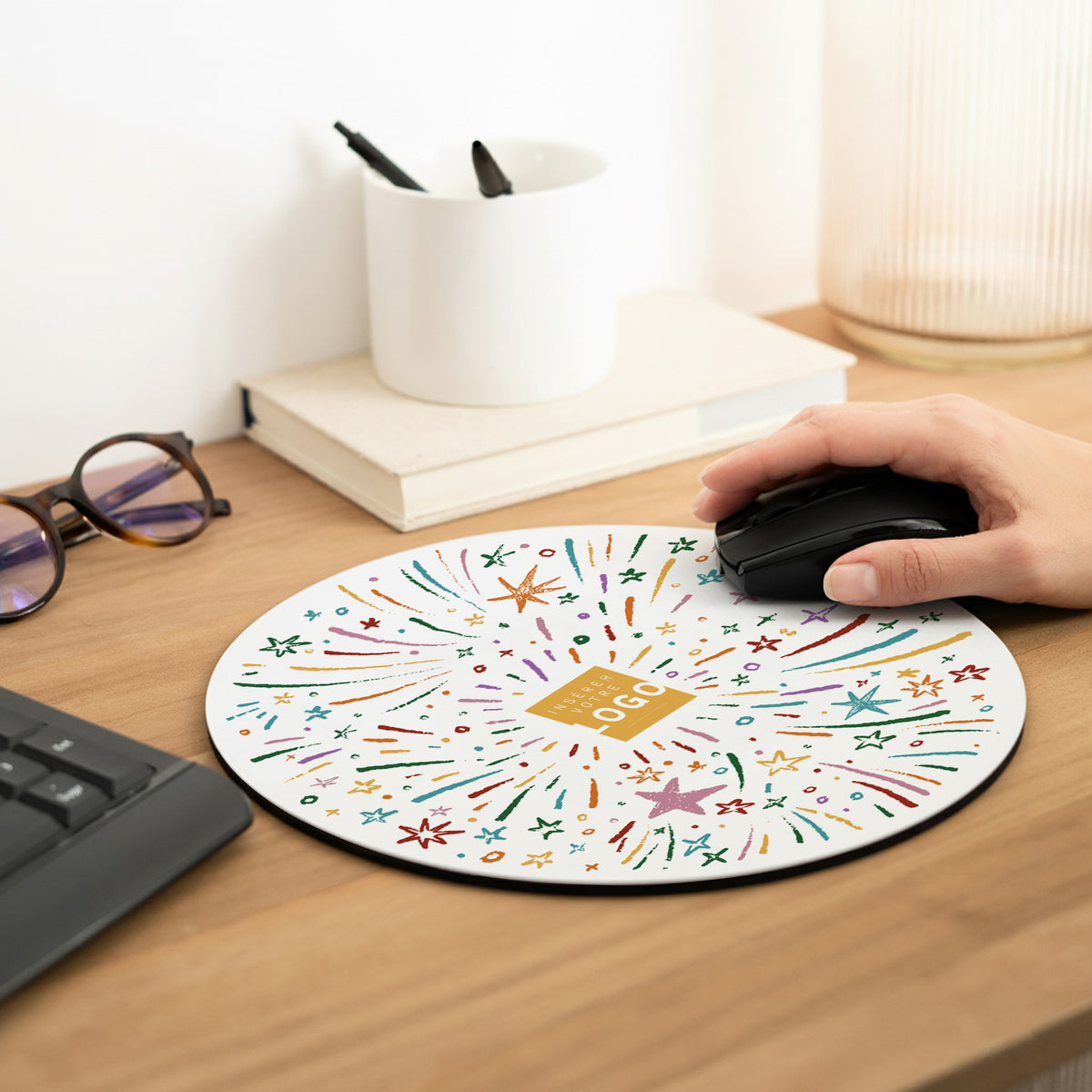 Éclats Célestes | Cadeau entreprise • Tapis de souris • Rond photo N° 2