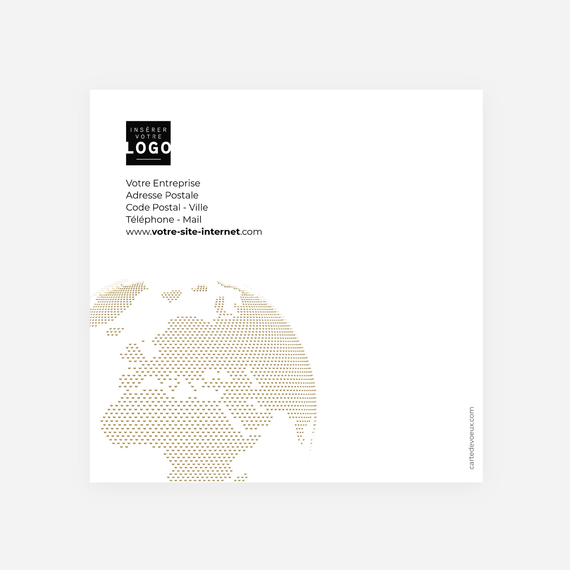 Vœux Sans Frontières | Vœux professionnels • Carte de voeux dorure • Carrée pliable photo N° 3