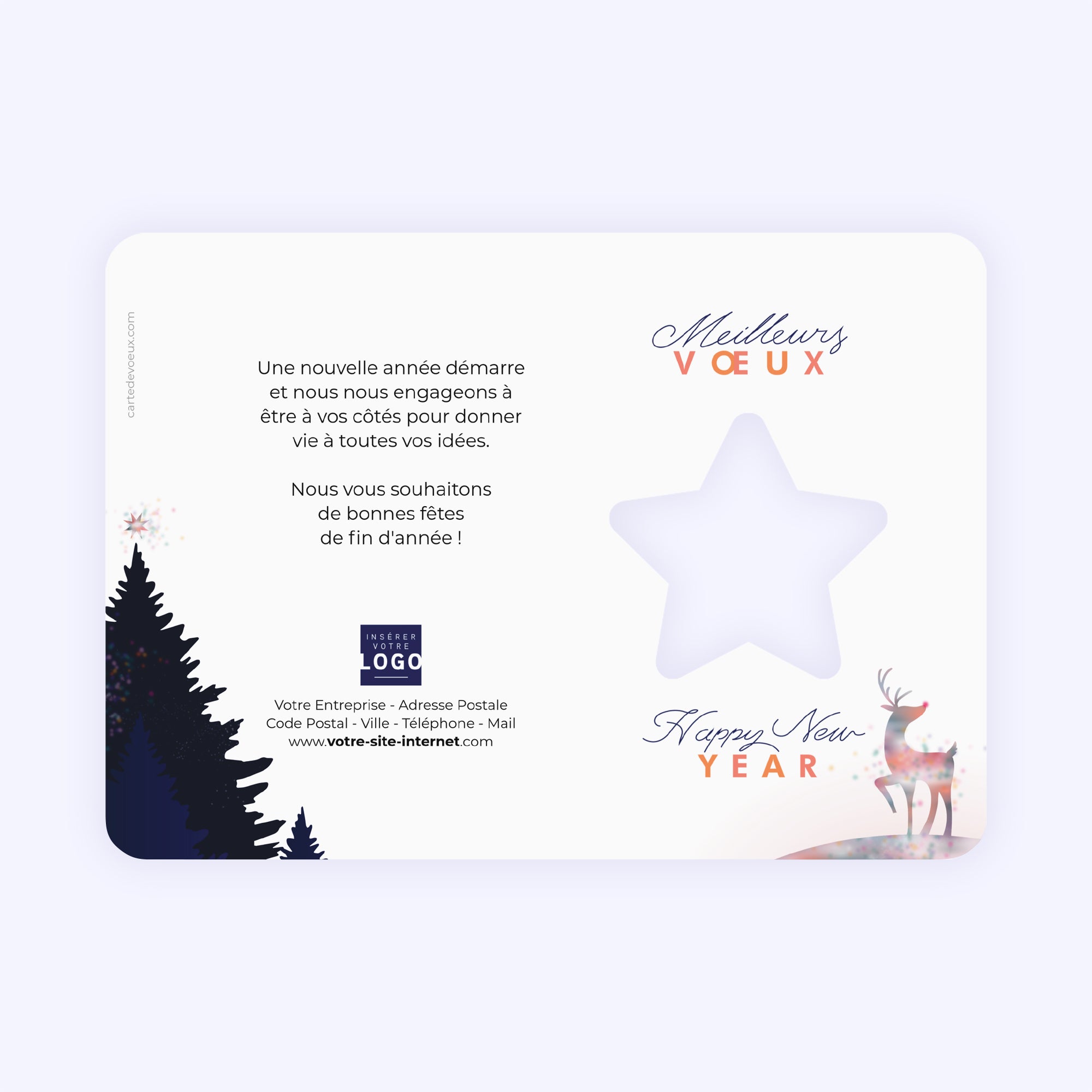 Le renne et l'étoile | Vœux professionnels • Carte de voeux photo N° 2