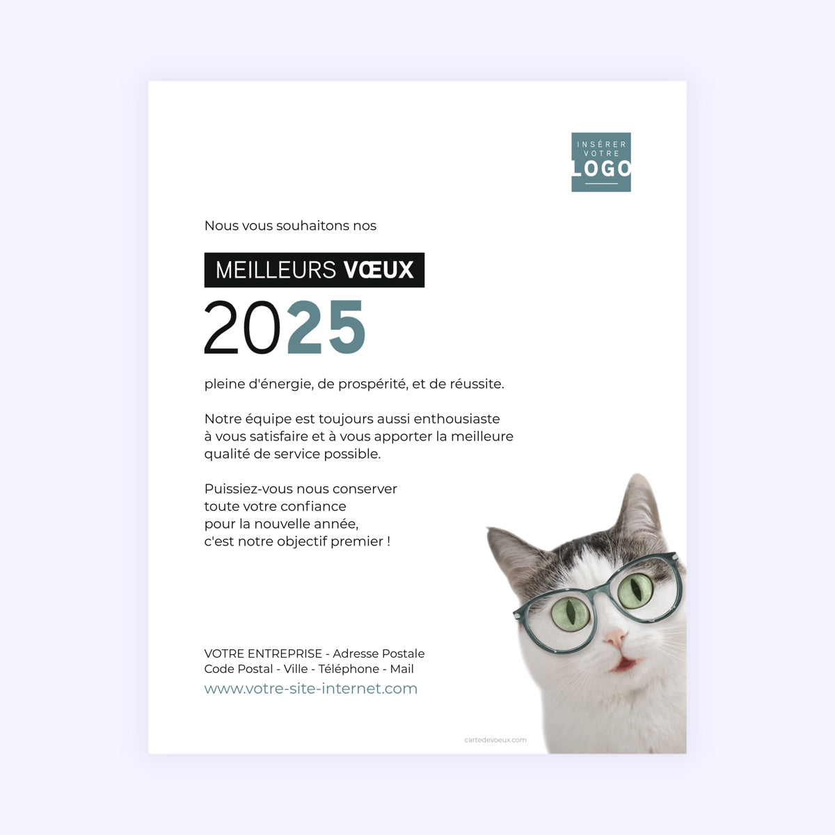 Funny Cat | Vœux professionnels • Carte virtuelle photo N° 1