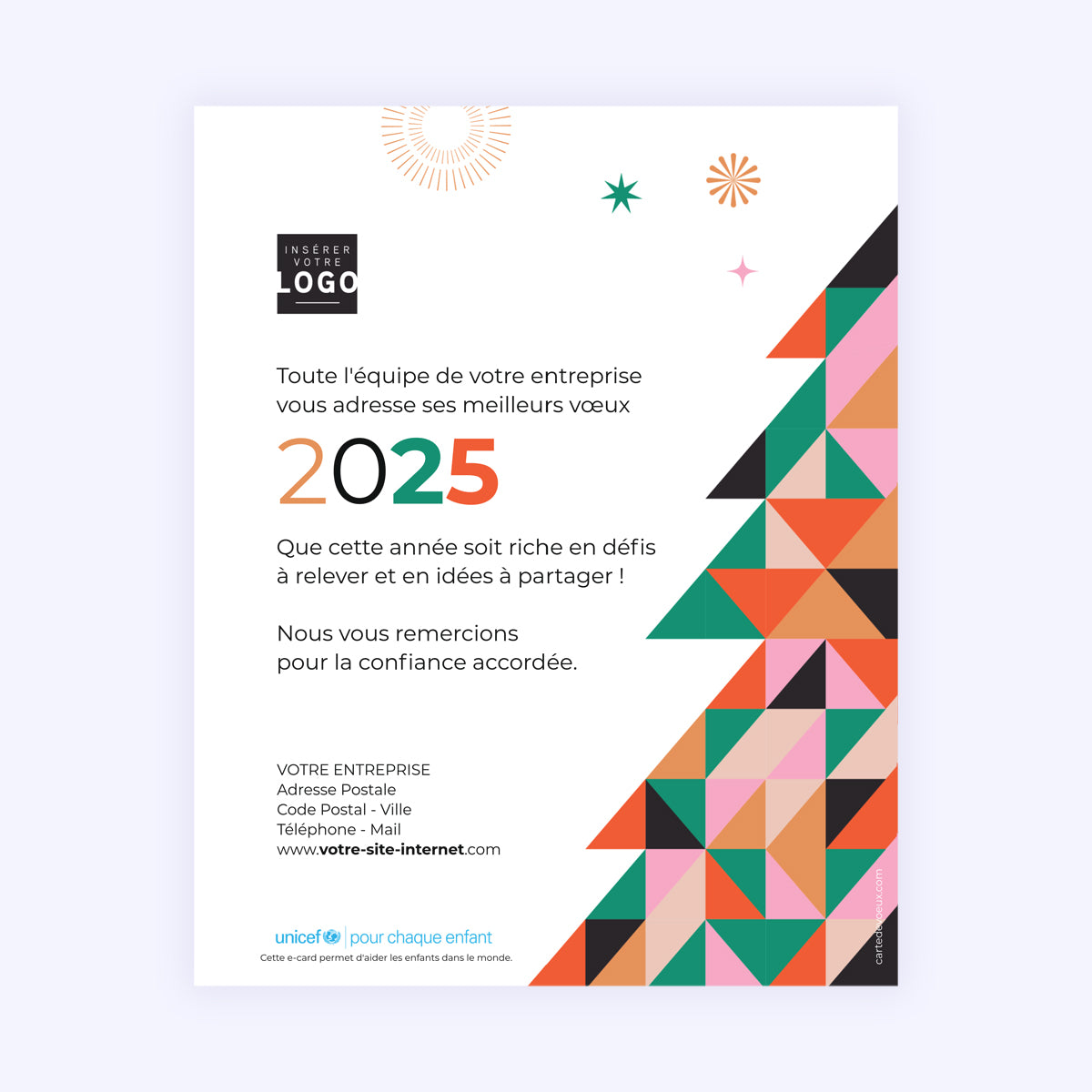 Sapin graphique | Vœux professionnels • Carte virtuelle photo N° 1