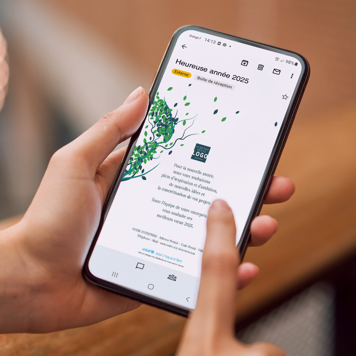Arbre de vie vert | Vœux professionnels • Carte virtuelle photo N° 2