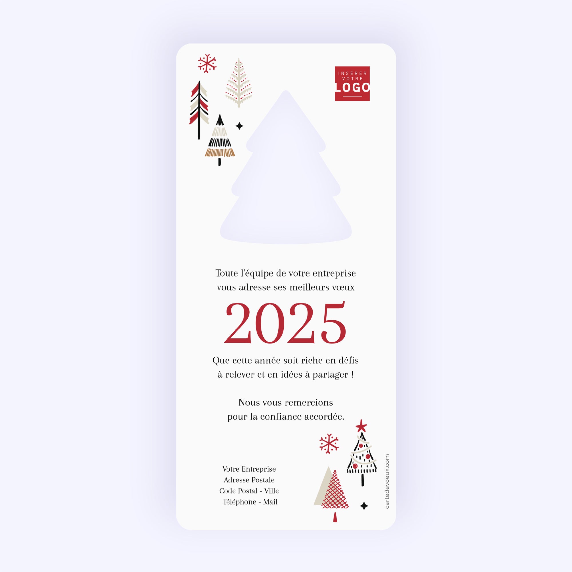 Sapins stylisés | Vœux professionnels • Carte de voeux photo N° 2