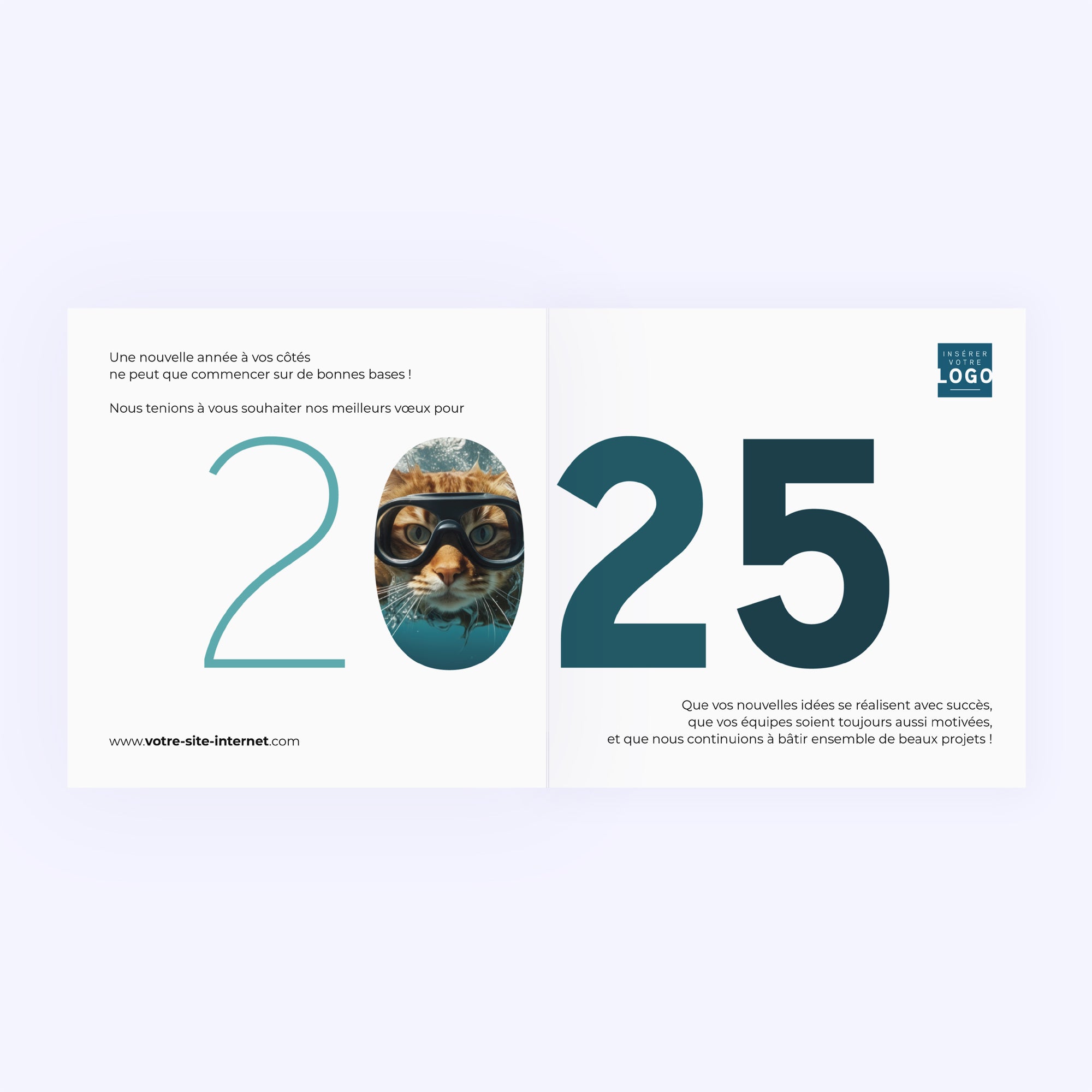 Chat(leureuse) année | Vœux professionnels • Carte de voeux photo N° 2