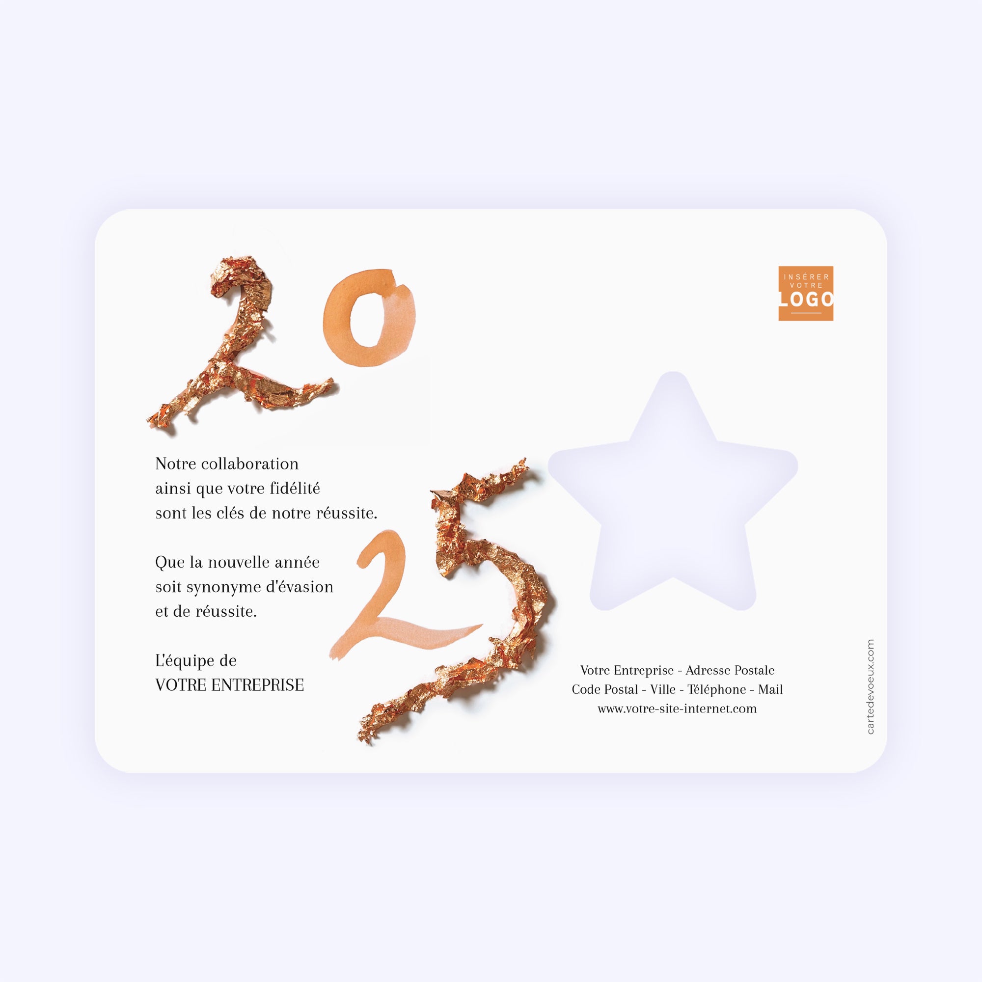 Feuilles de cuivre | Vœux professionnels • Carte de voeux photo N° 2