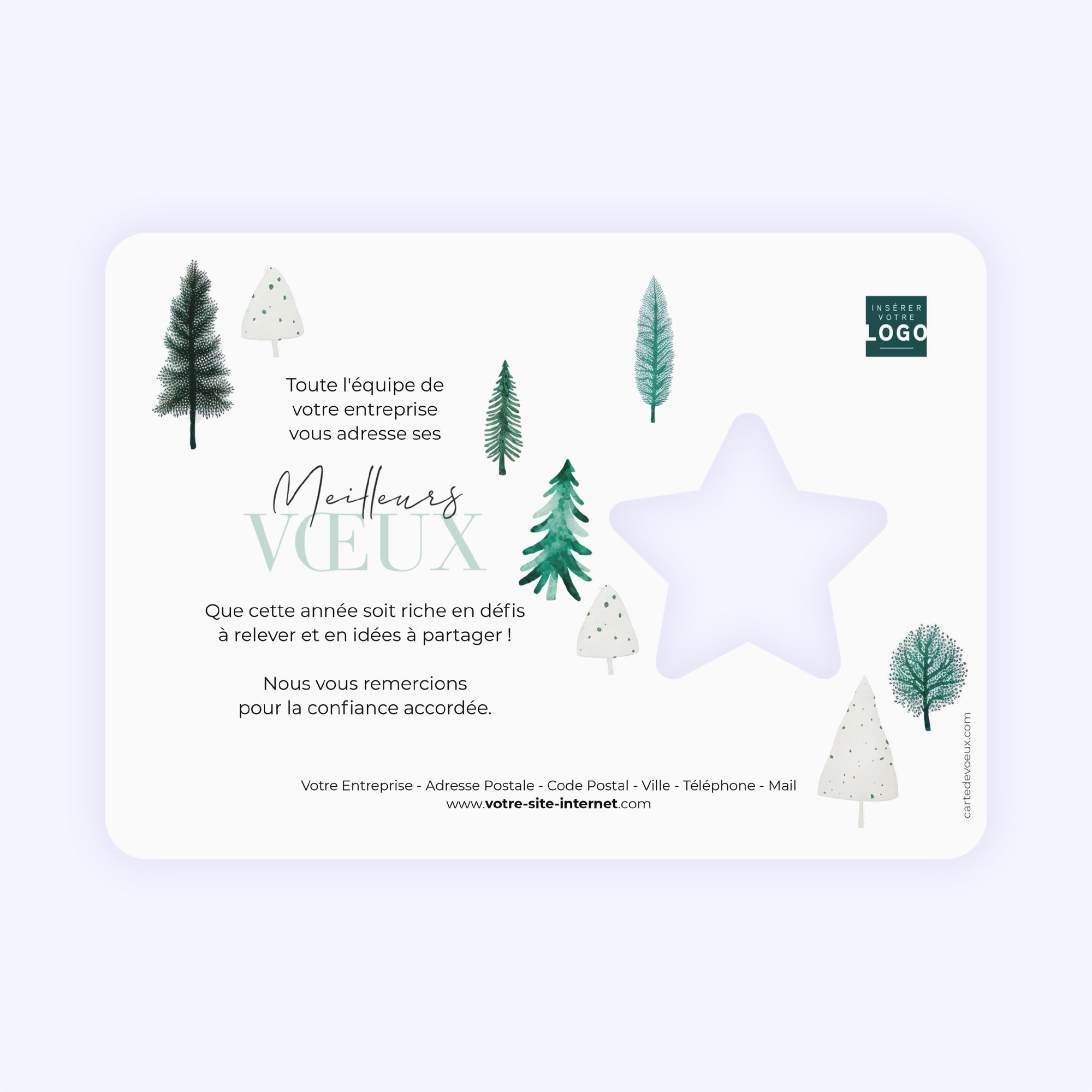 Forêt de sapins | Vœux professionnels • Carte de voeux photo N° 2