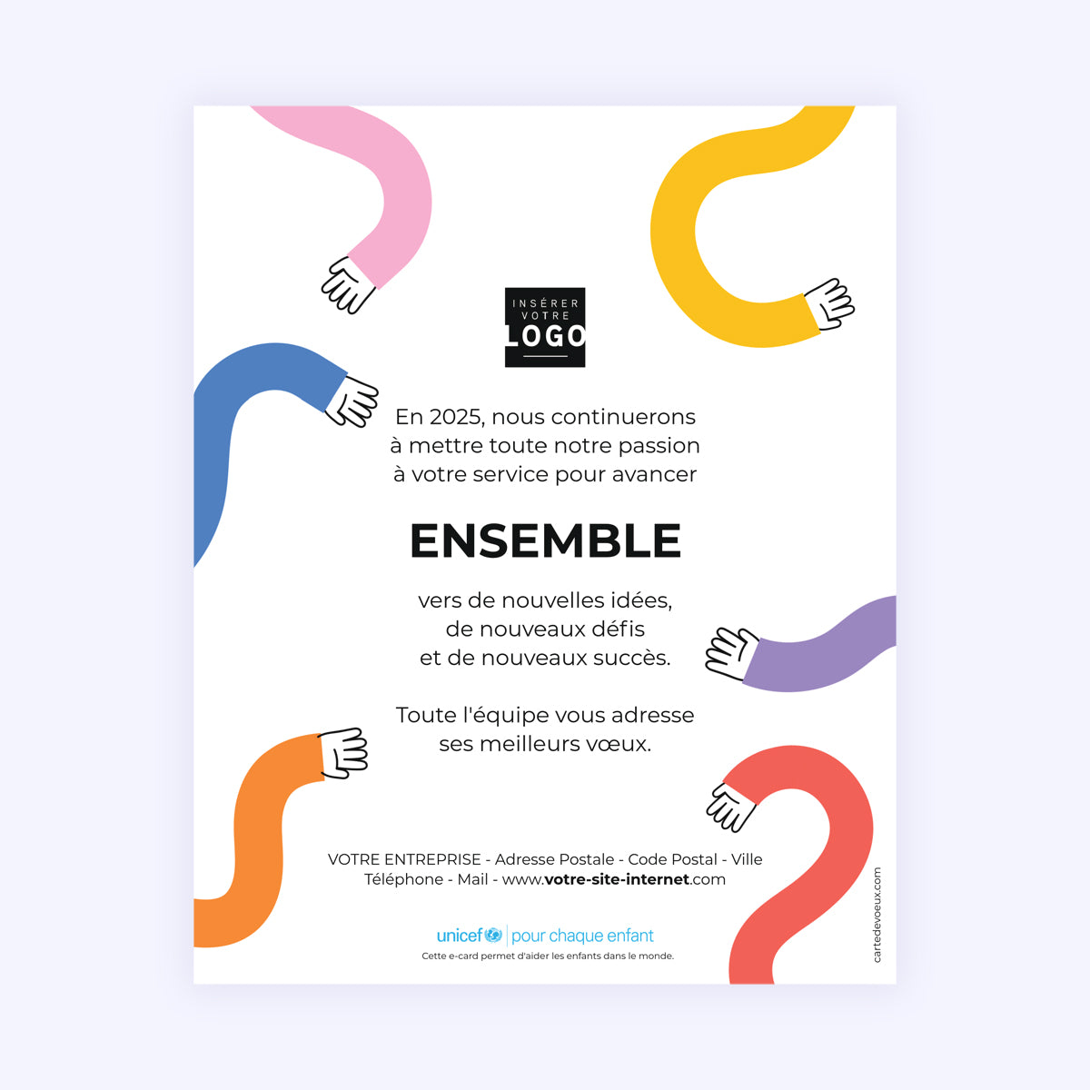 2025 en couleurs | Vœux professionnels • Carte virtuelle photo N° 1