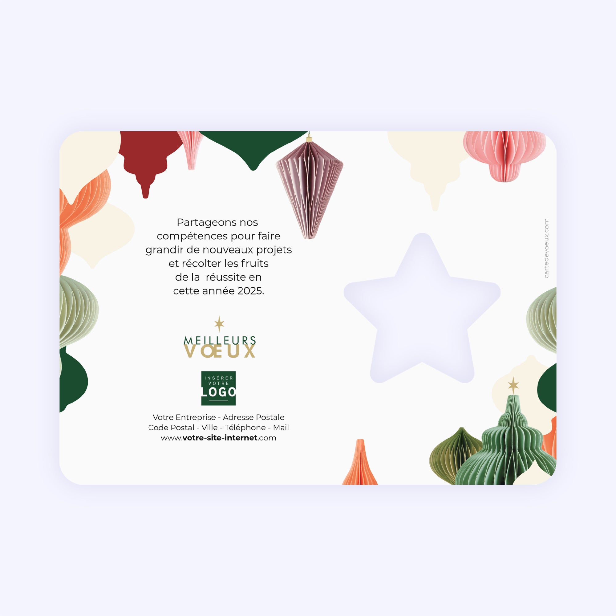 Lanternes en papier | Vœux professionnels • Carte de voeux photo N° 2