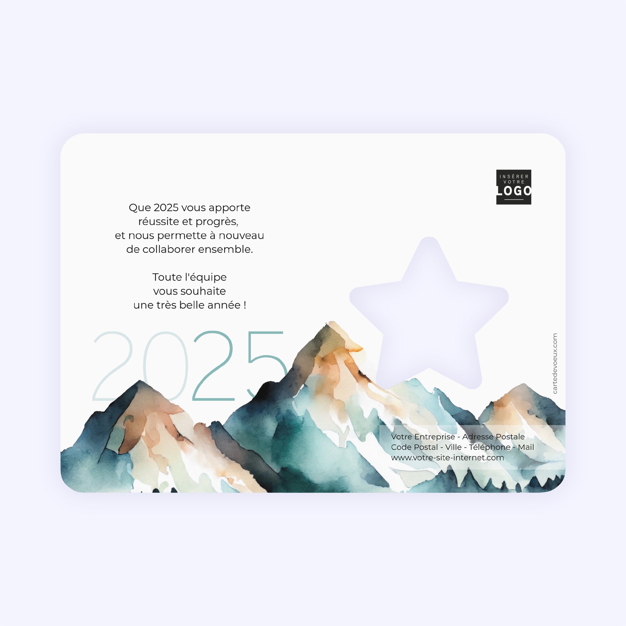 Montagnes graphiques | Vœux professionnels • Carte de voeux photo N° 2