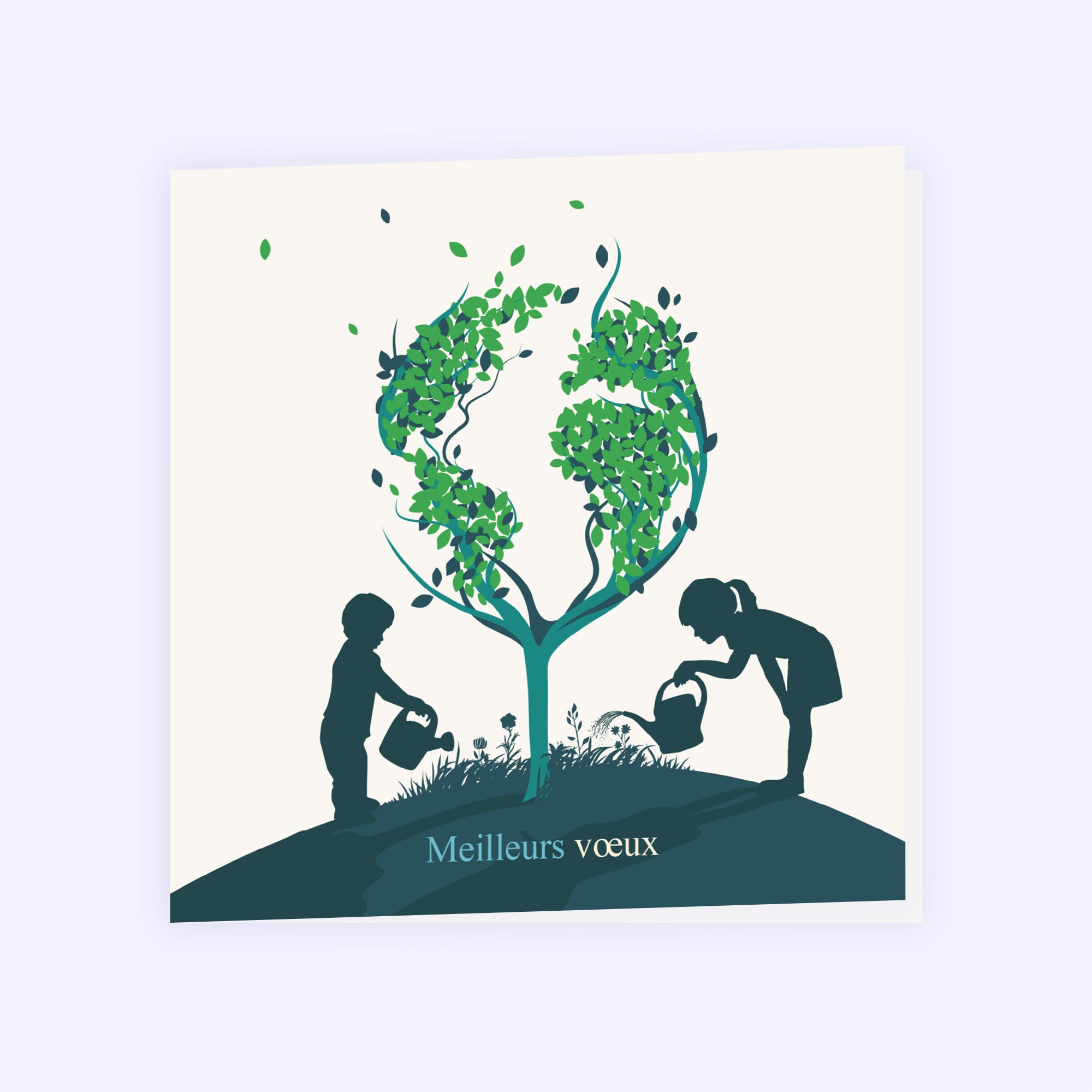 Arbre de vie vert | Vœux professionnels • Carte de voeux photo N° 1