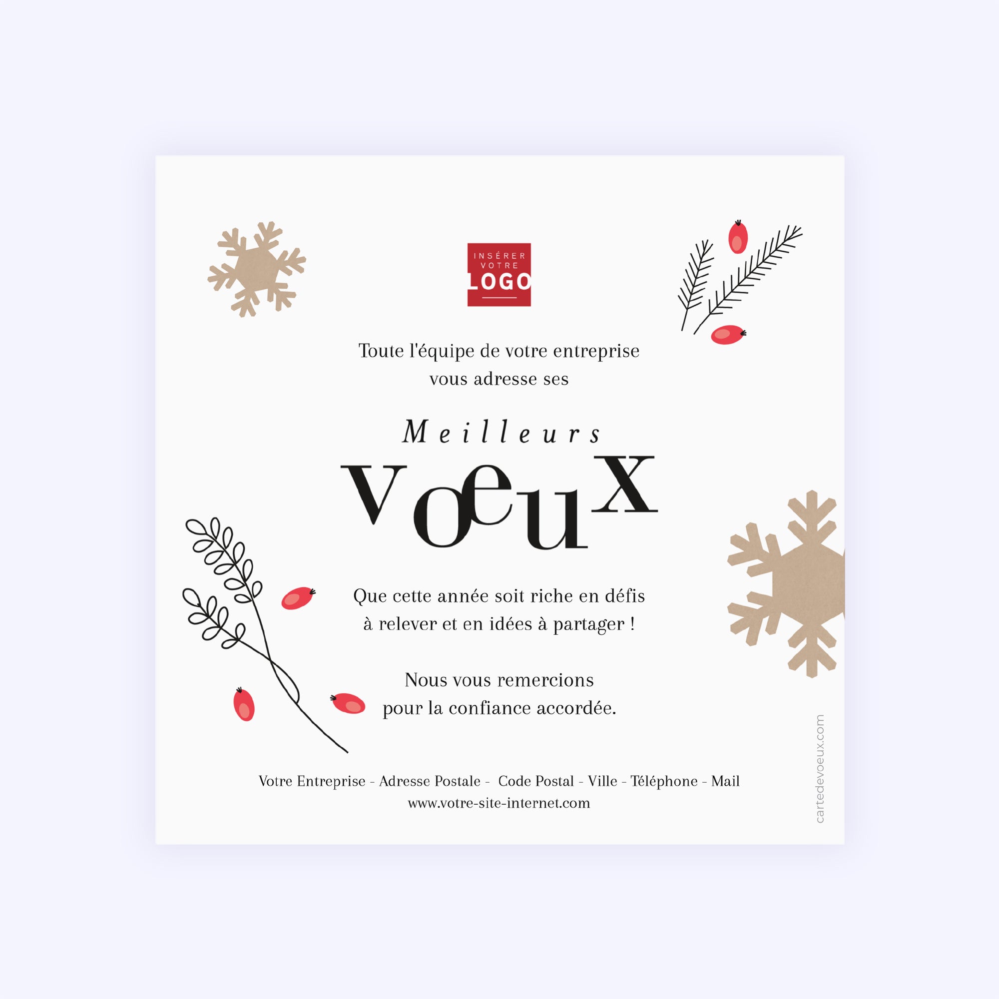 Flocon de Noël | Vœux professionnels • Carte de voeux photo N° 2