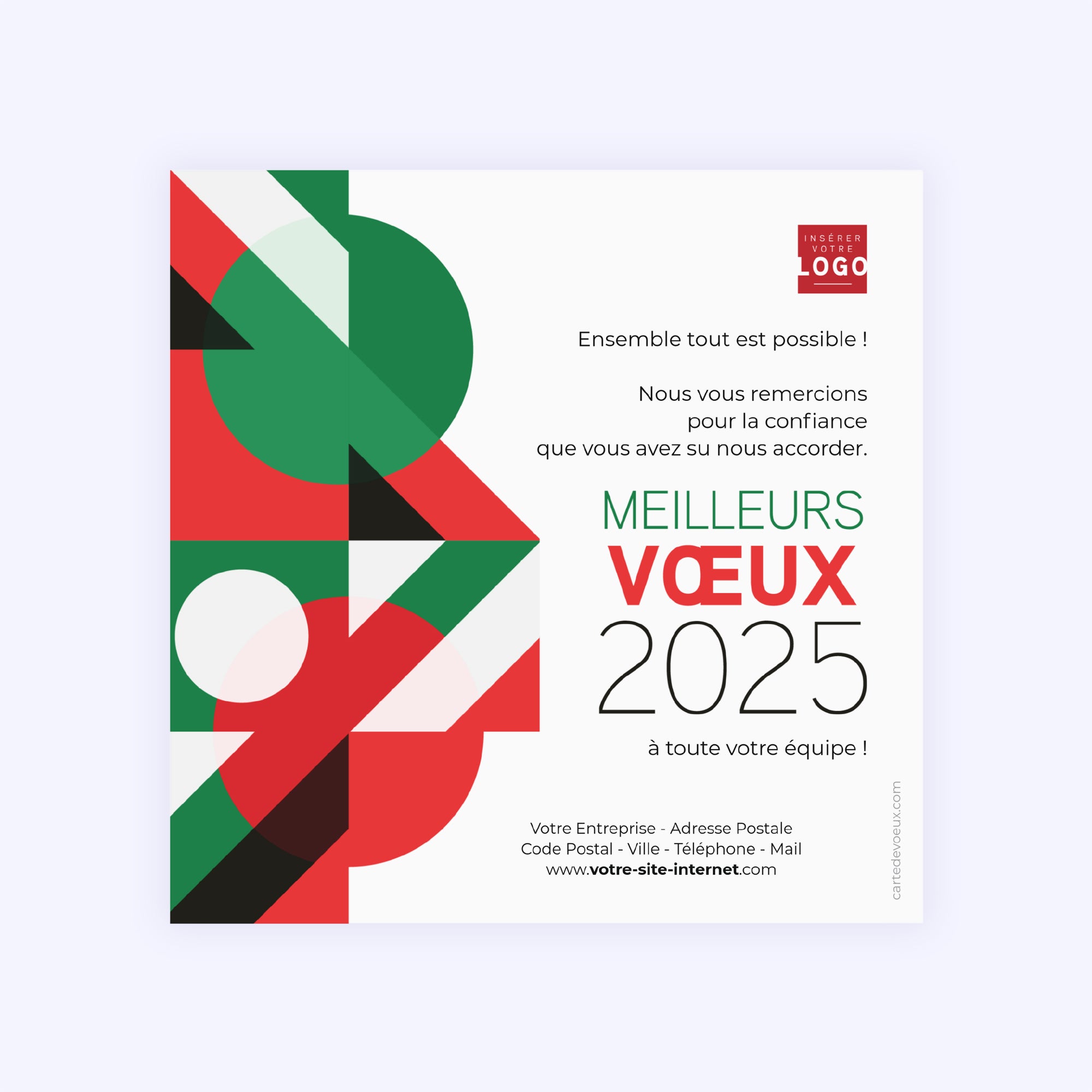 Christmas graphique | Vœux professionnels • Carte de voeux photo N° 2