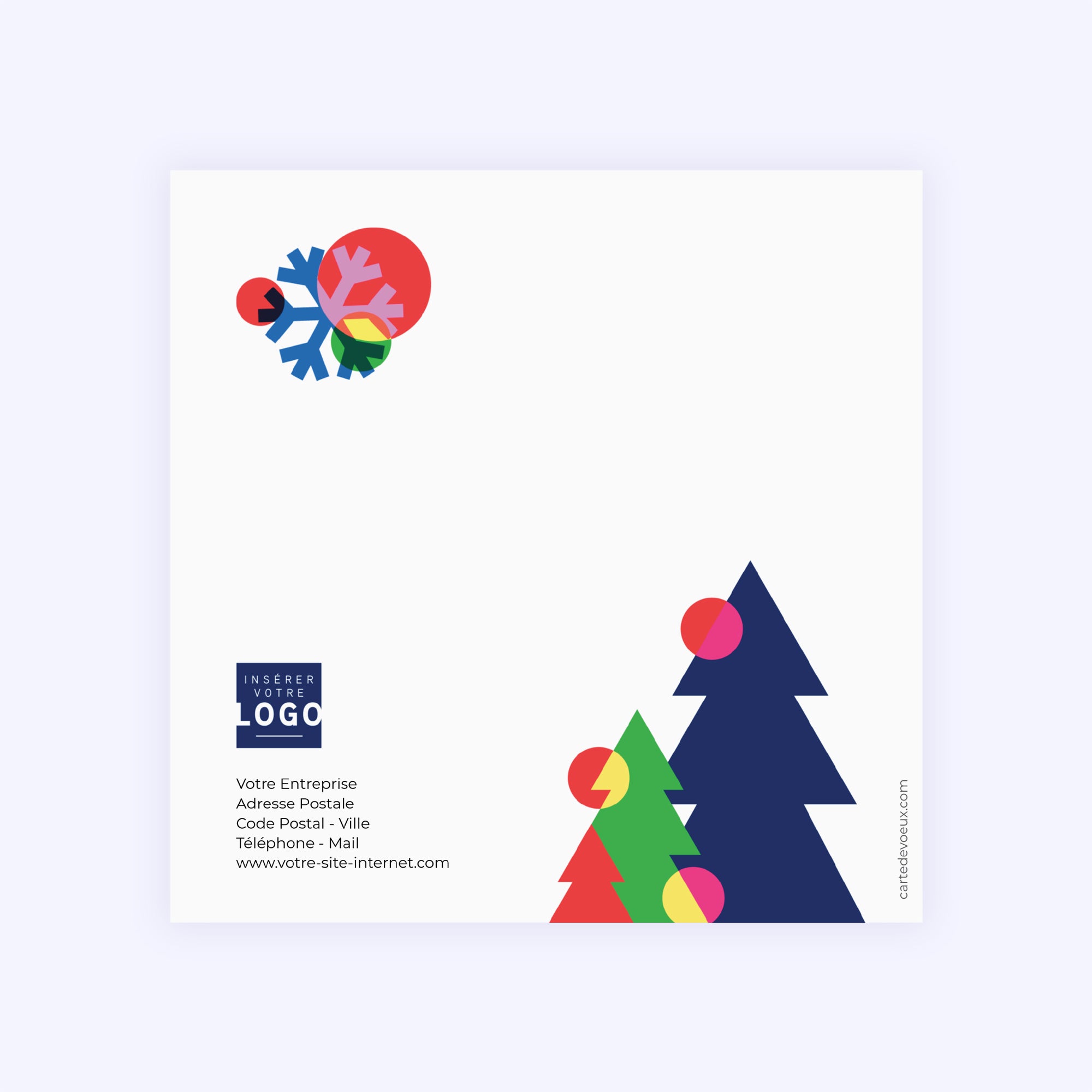 Sapins flocons graphiques | Vœux professionnels • Carte de voeux photo N° 3