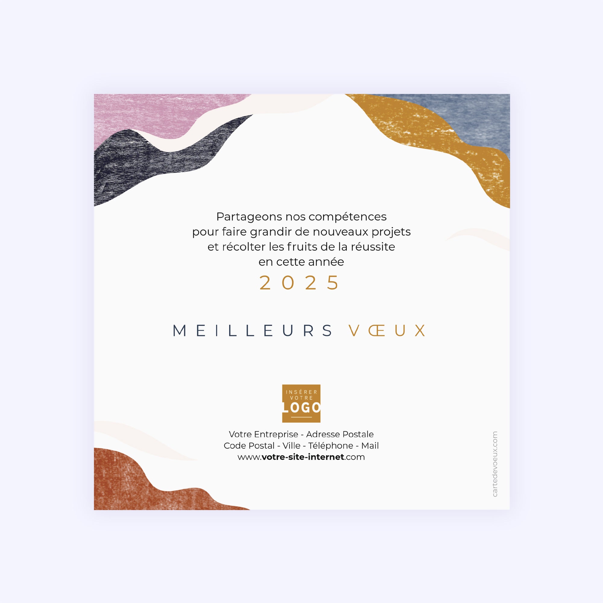 Vagues graphiques | Vœux professionnels • Carte de voeux photo N° 2
