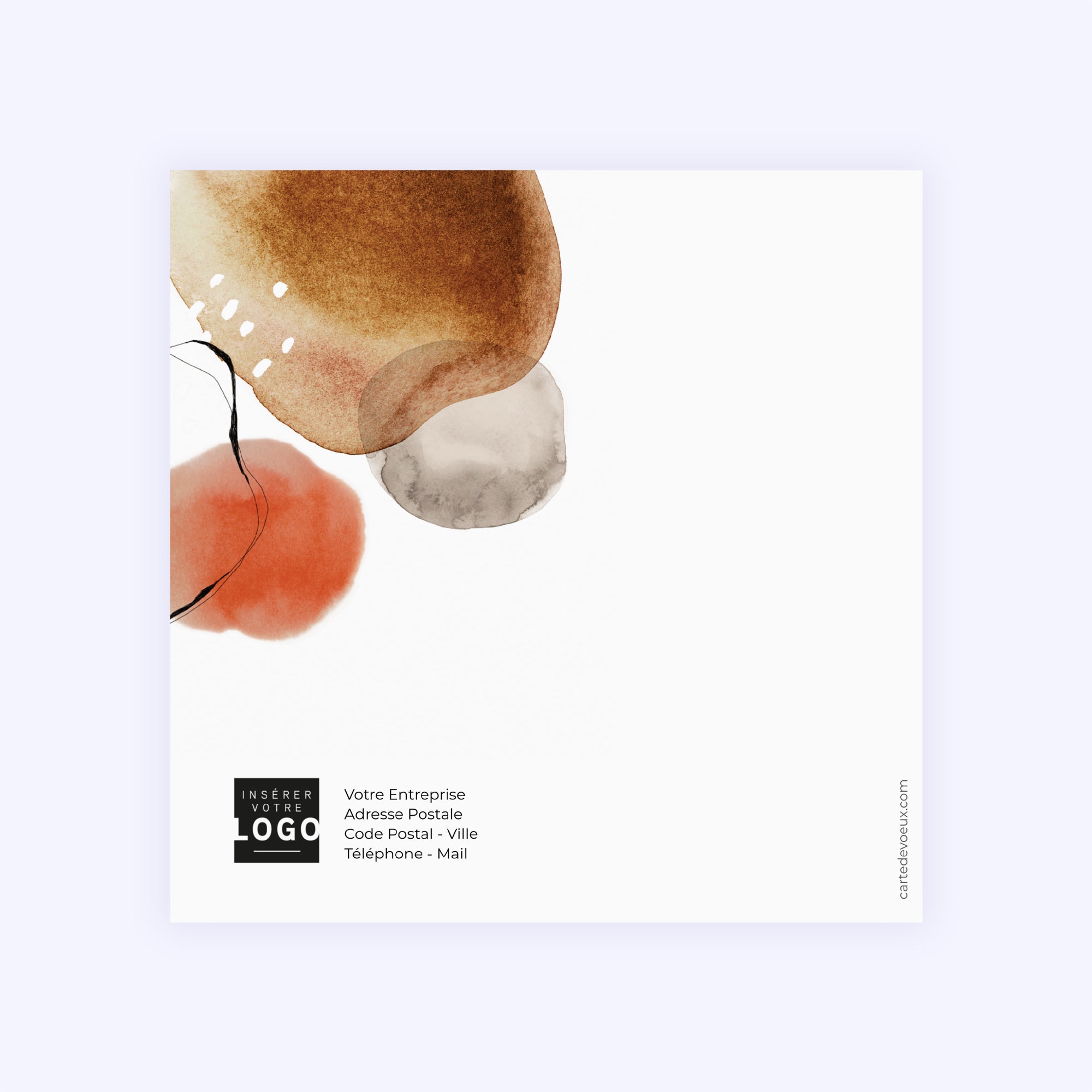 Aquarelle terracotta | Vœux professionnels • Carte de voeux photo N° 3
