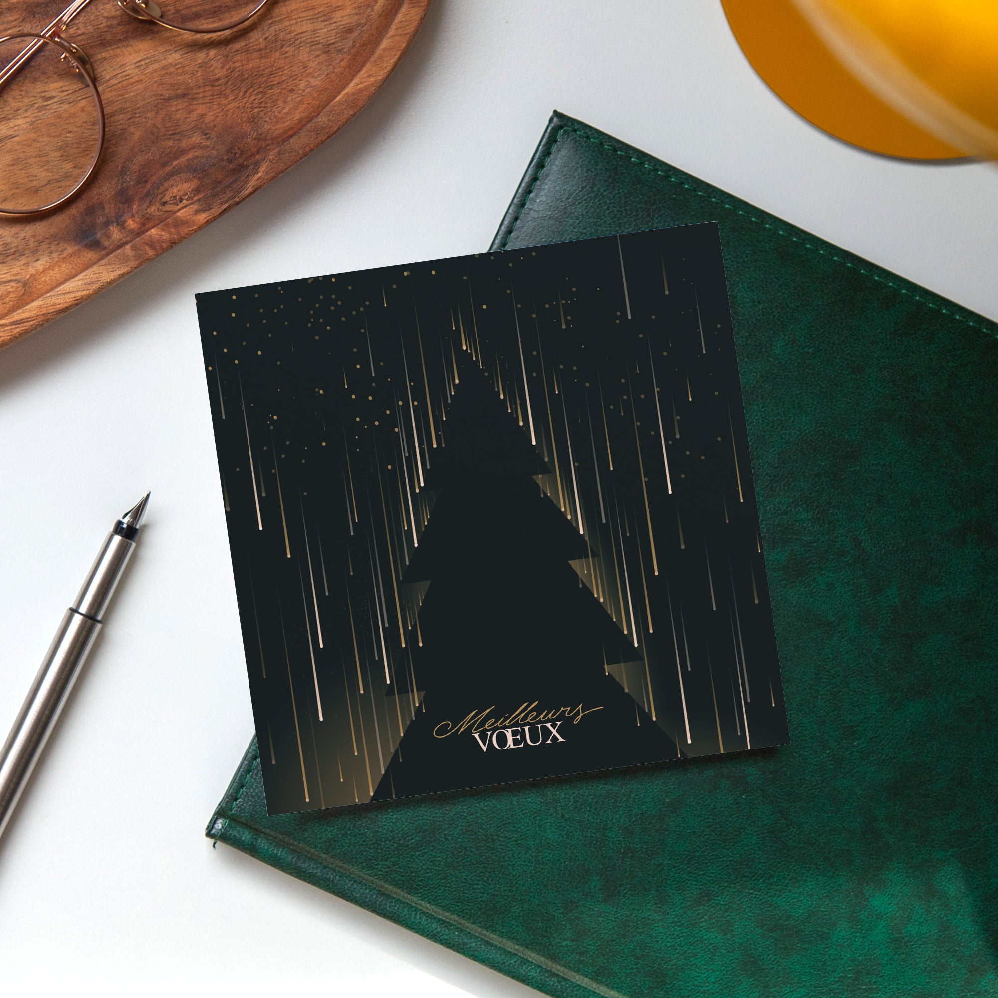 Pluie d'étoiles | Vœux professionnels • Carte de voeux photo N° 4