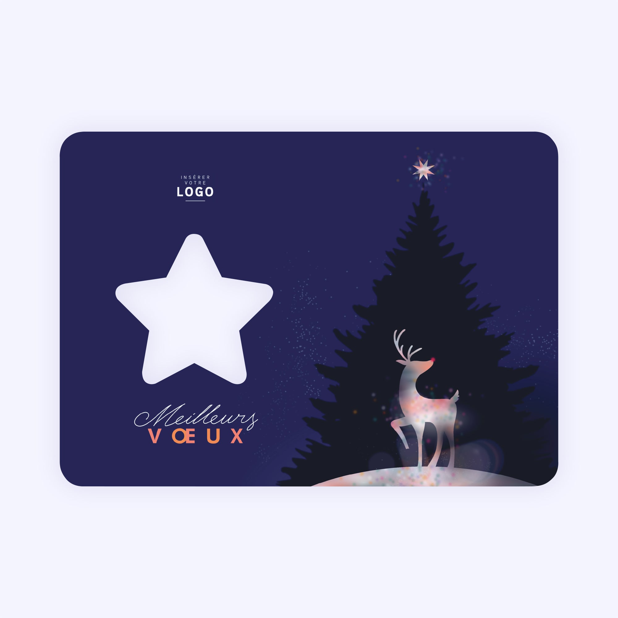 Le renne et l'étoile | Vœux professionnels • Carte de voeux photo N° 1