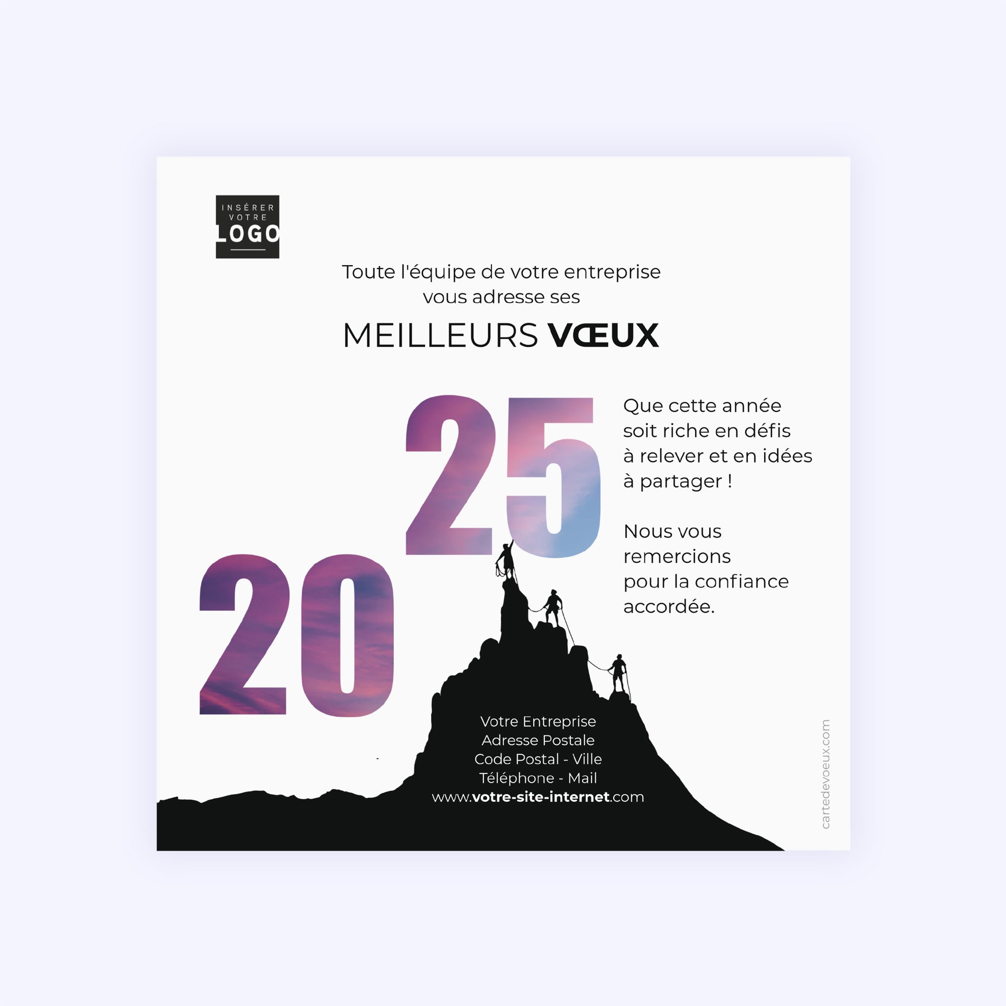 Sommet | Vœux professionnels • Carte de voeux photo N° 2
