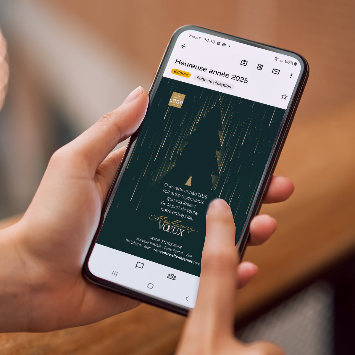 Pluie d'étoiles | Vœux professionnels • Carte virtuelle photo N° 2