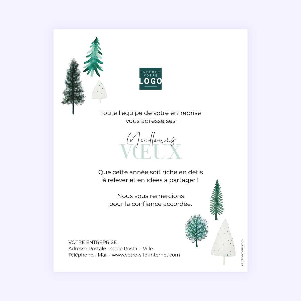 Forêt de sapins | Vœux professionnels • Carte virtuelle photo N° 1