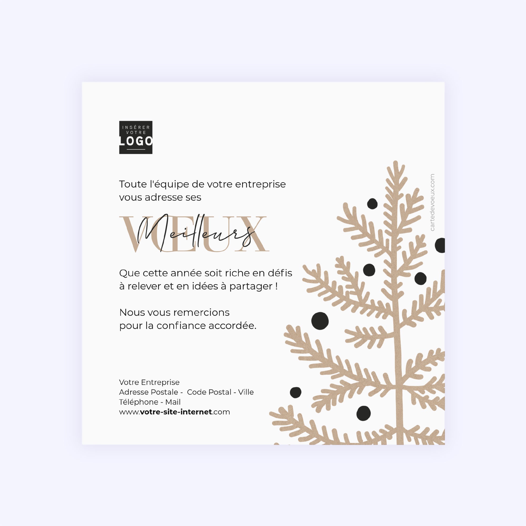 Graphique kraft | Vœux professionnels • Carte de voeux photo N° 2